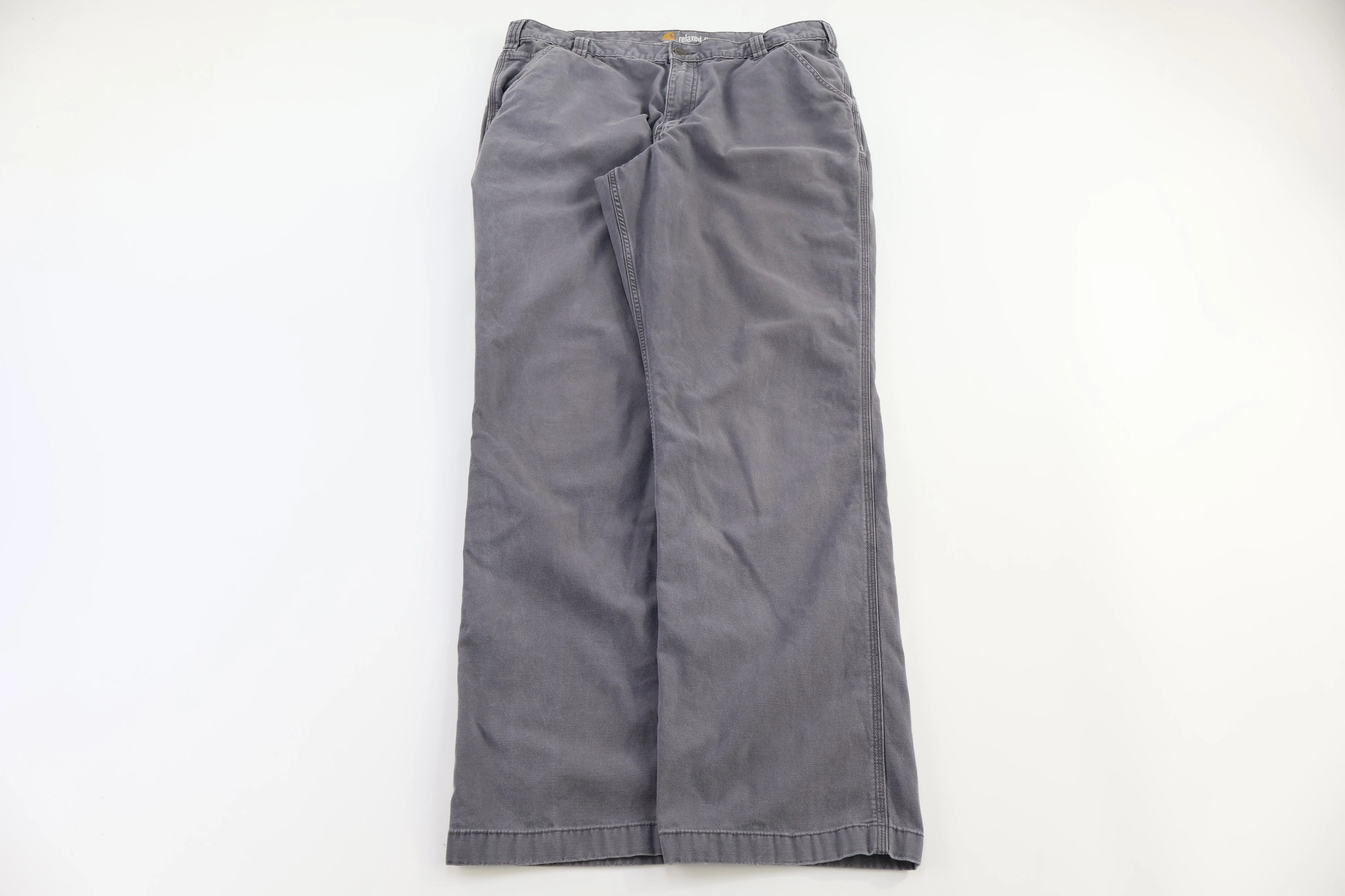 Carhartt Logo Patch Grey Relaxed Fit Pants