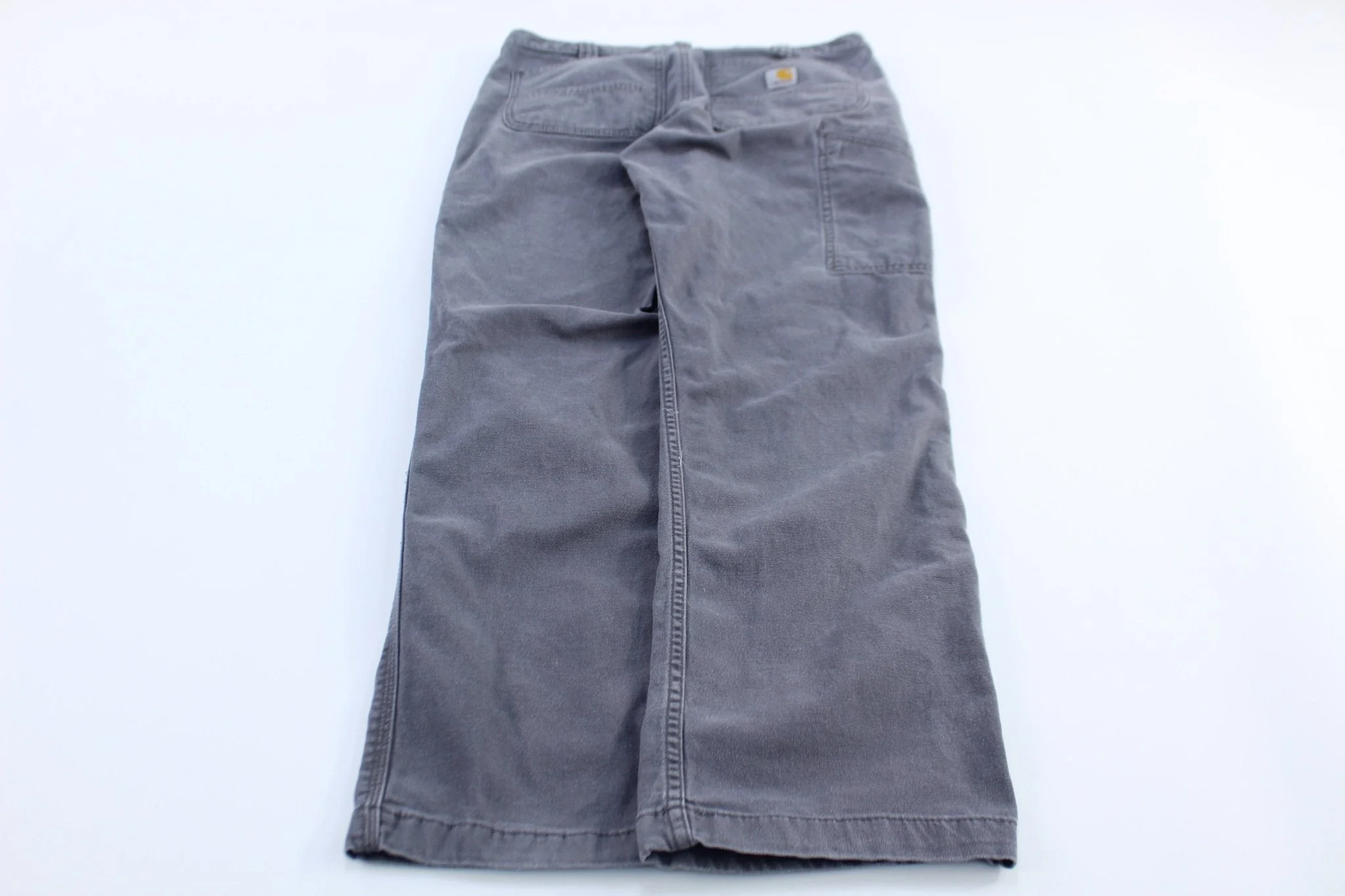 Carhartt Logo Patch Grey Relaxed Fit Pants - Image 2