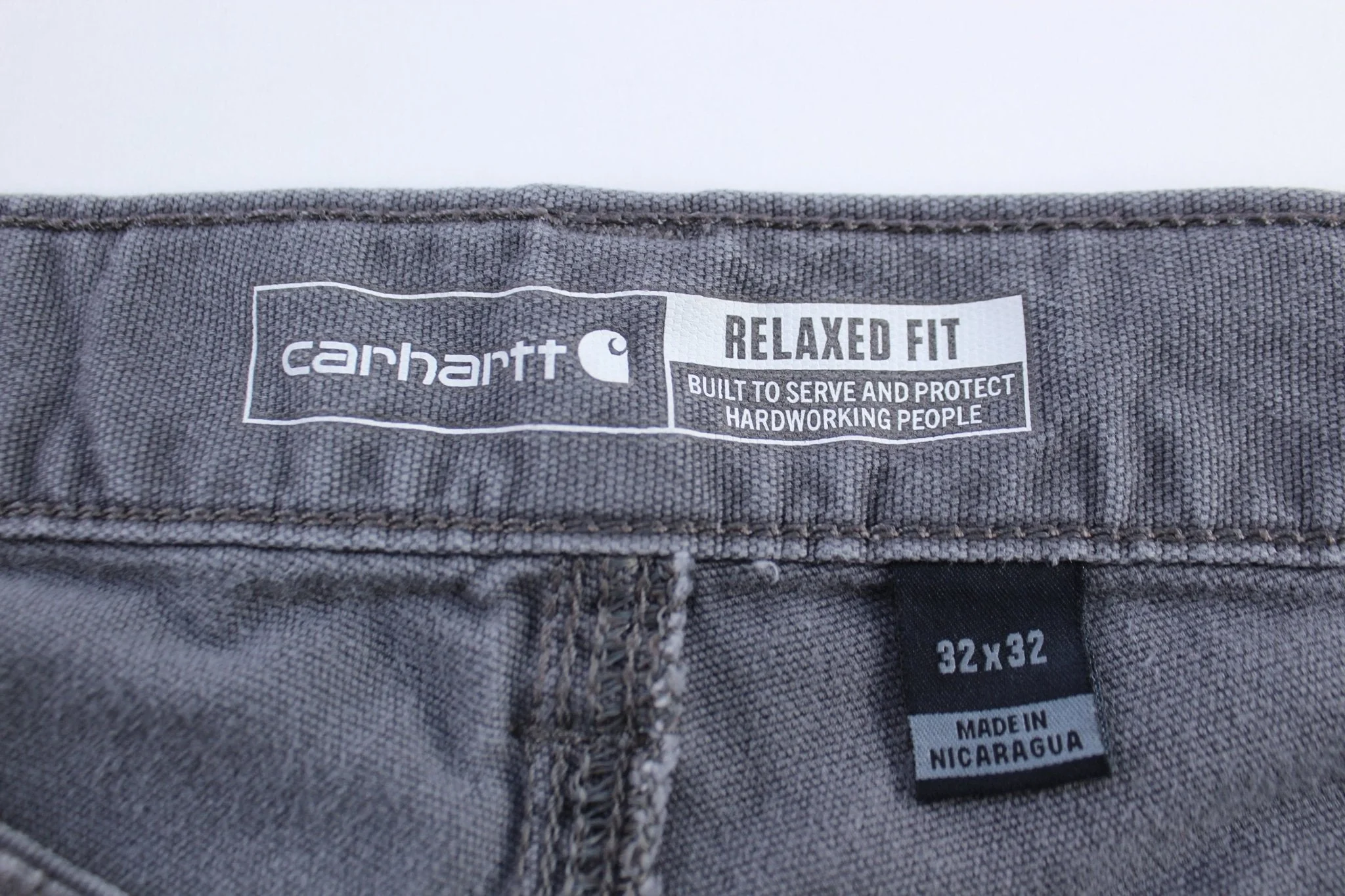 Carhartt Logo Patch Grey Relaxed Fit Pants - Image 3