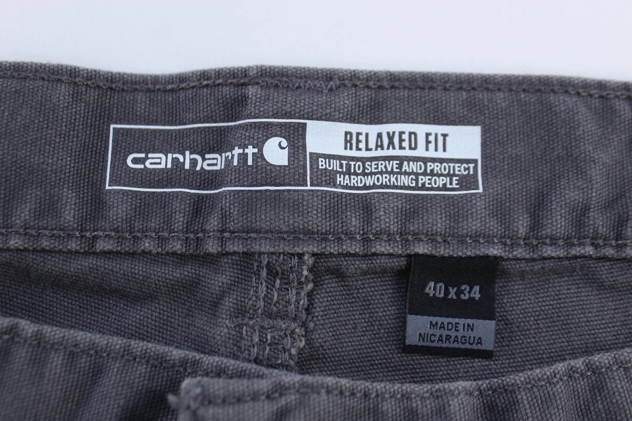 Carhartt Logo Patch Grey Relaxed Fit Pants - Image 3