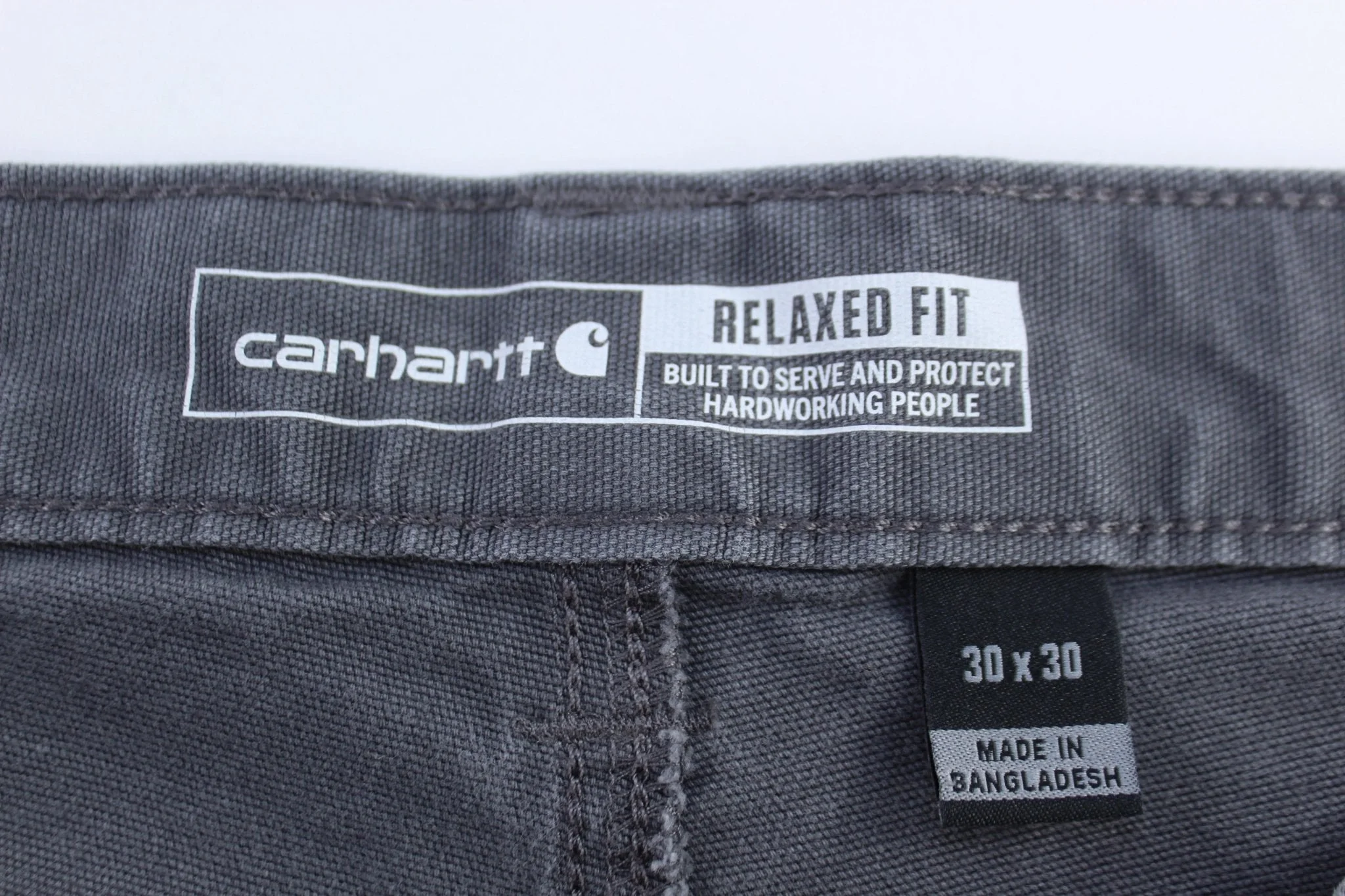 Carhartt Logo Patch Grey Relaxed Fit Pants - Image 3