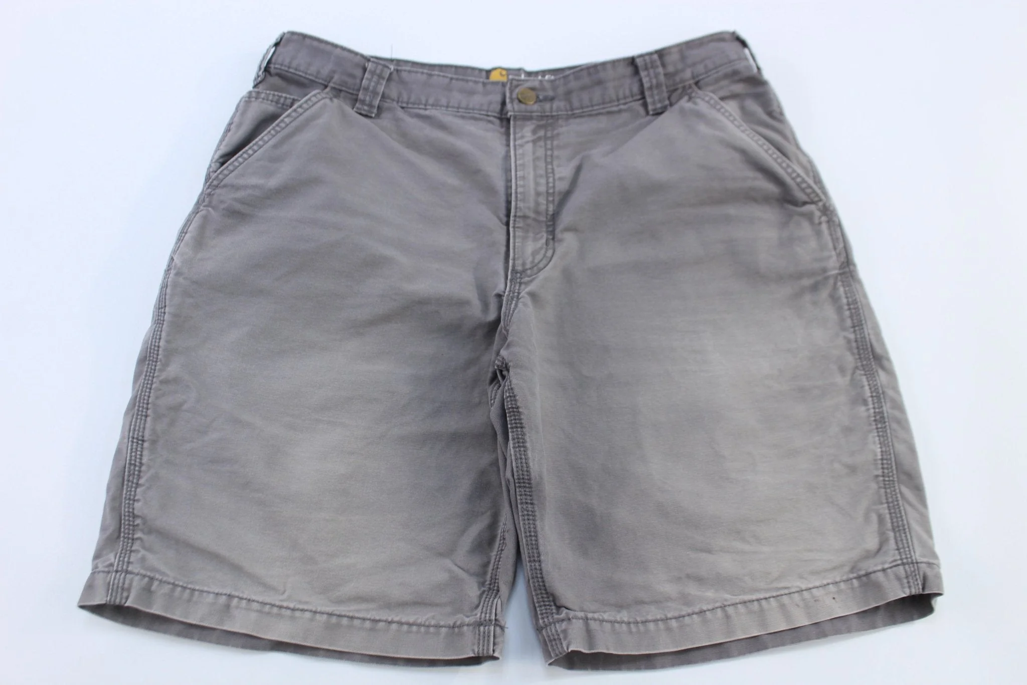 Carhartt Logo Patch Grey Relaxed Fit Shorts - Image 2