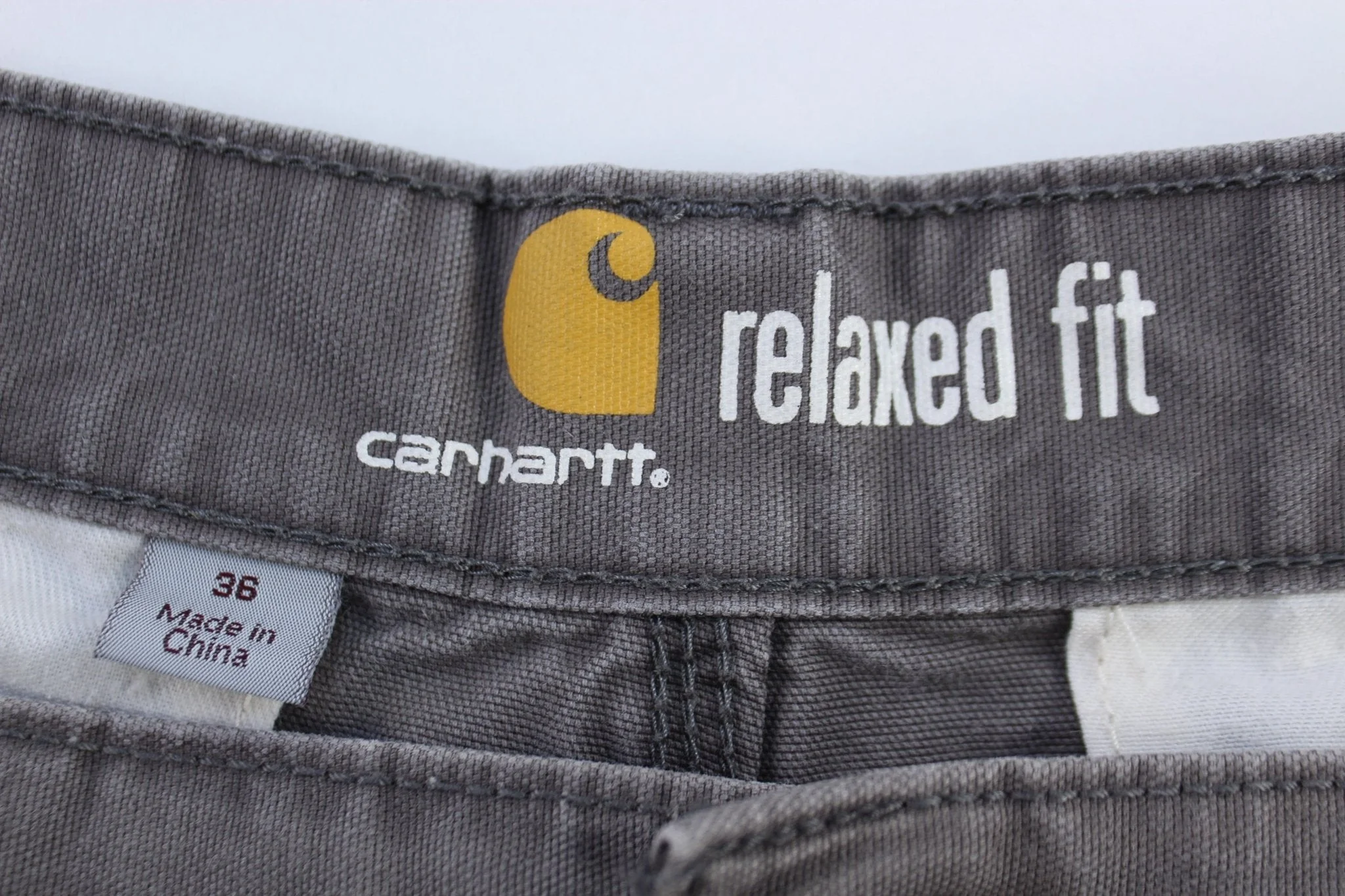Carhartt Logo Patch Grey Relaxed Fit Shorts - Image 3
