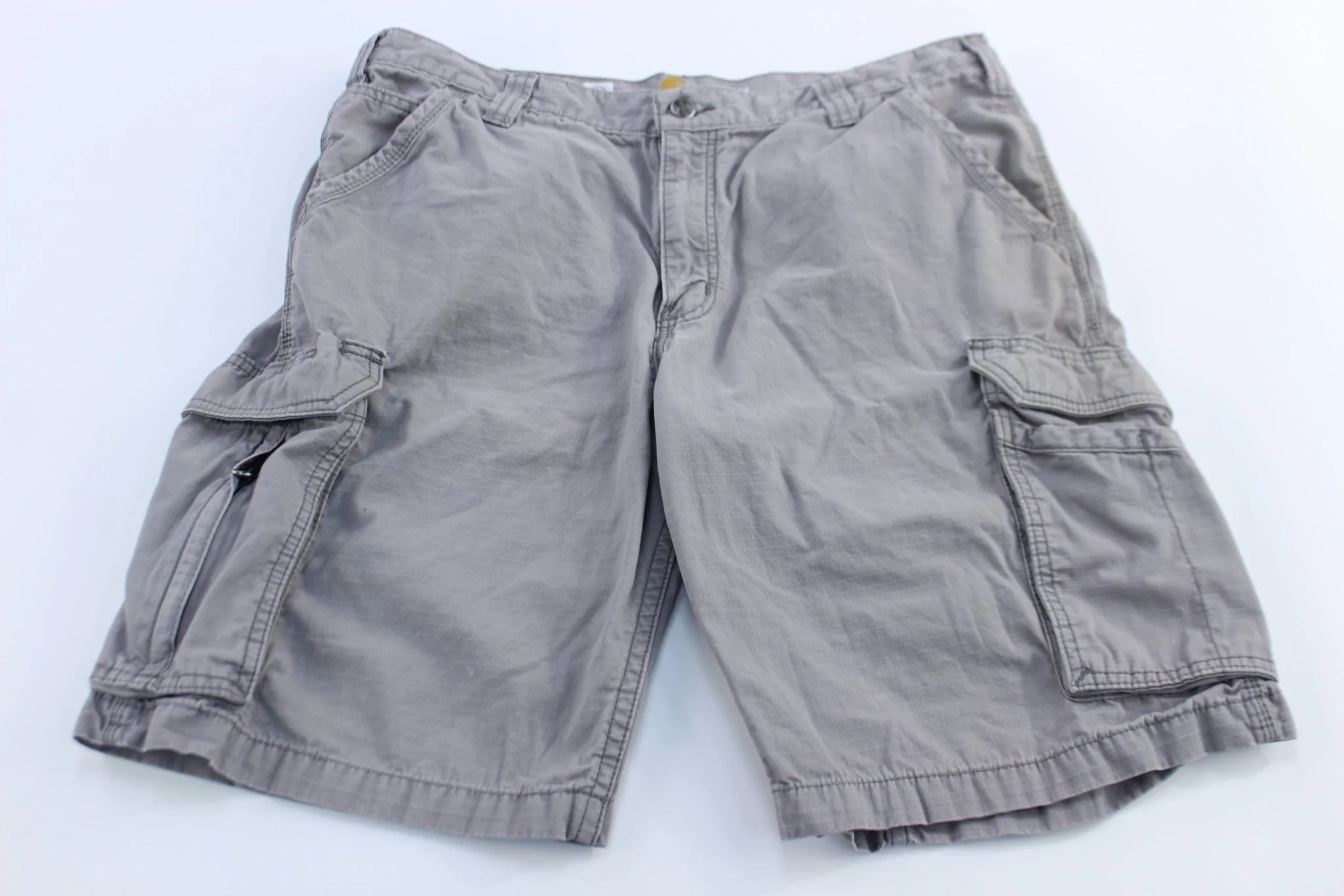 Carhartt Logo Patch Grey Relaxed Fit Shorts
