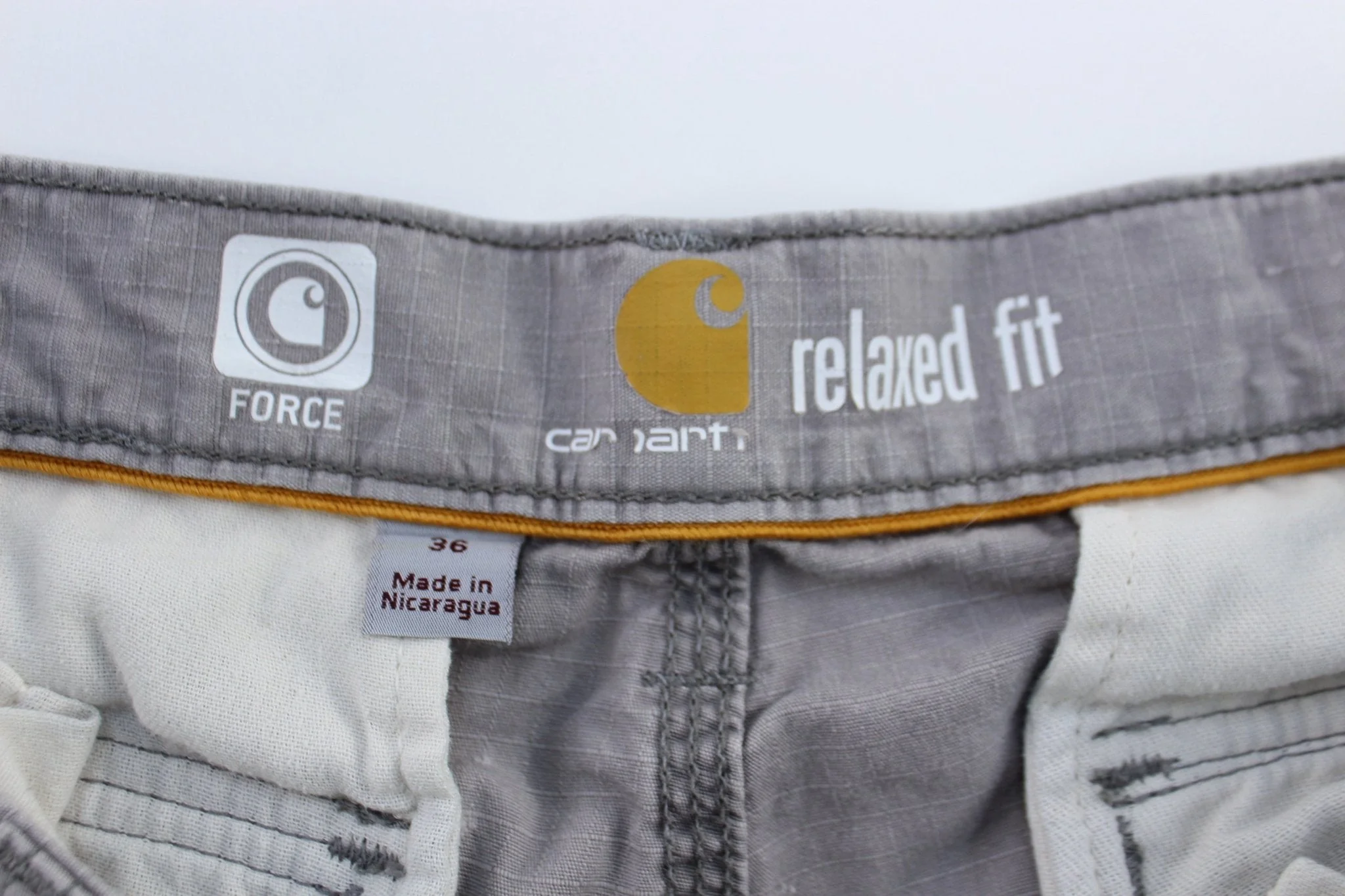 Carhartt Logo Patch Grey Relaxed Fit Shorts - Image 3