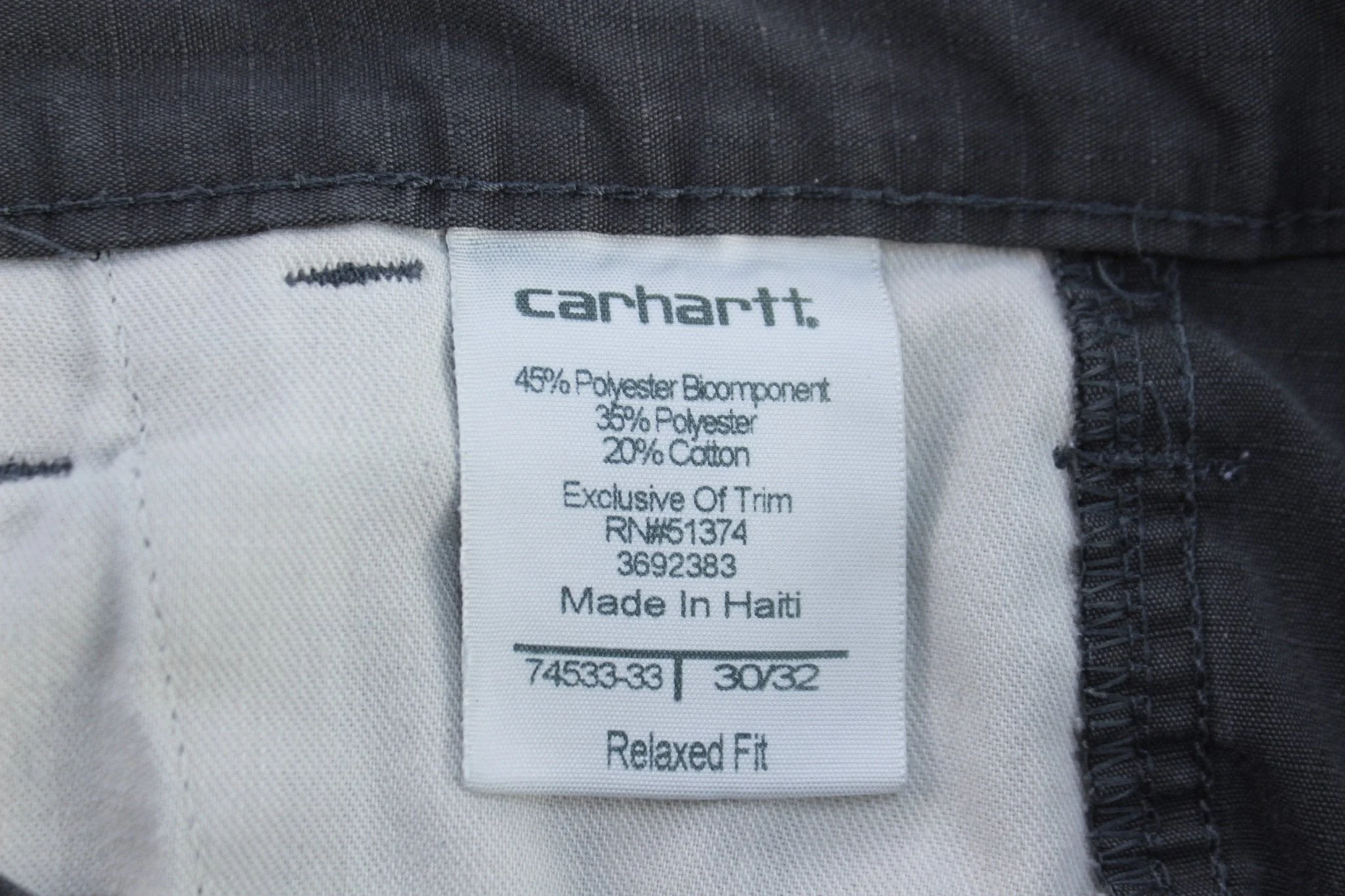 Carhartt Logo Patch Grey Ripstop Pants - Image 3