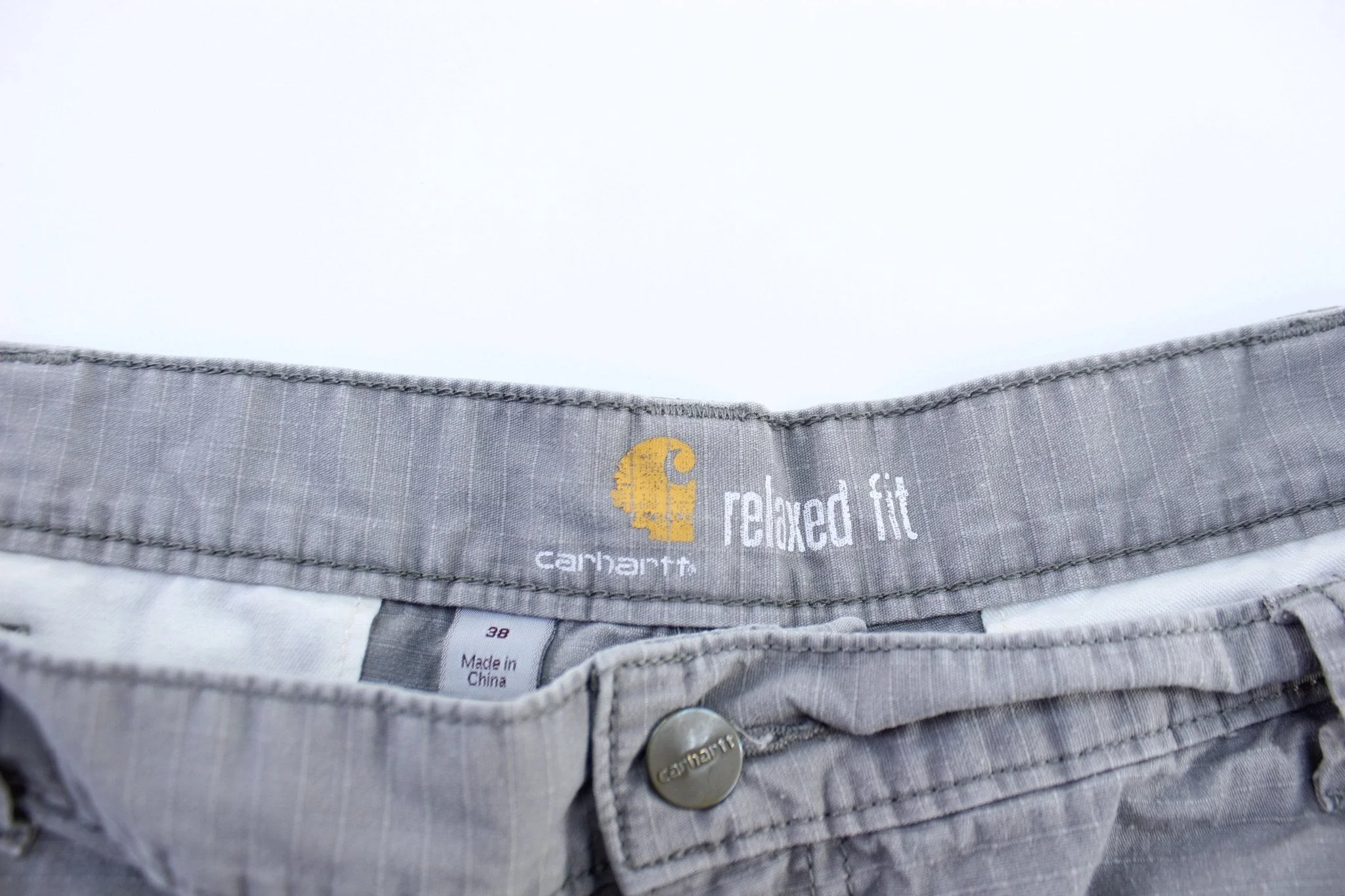 Carhartt Logo Patch Grey Shorts - Image 3
