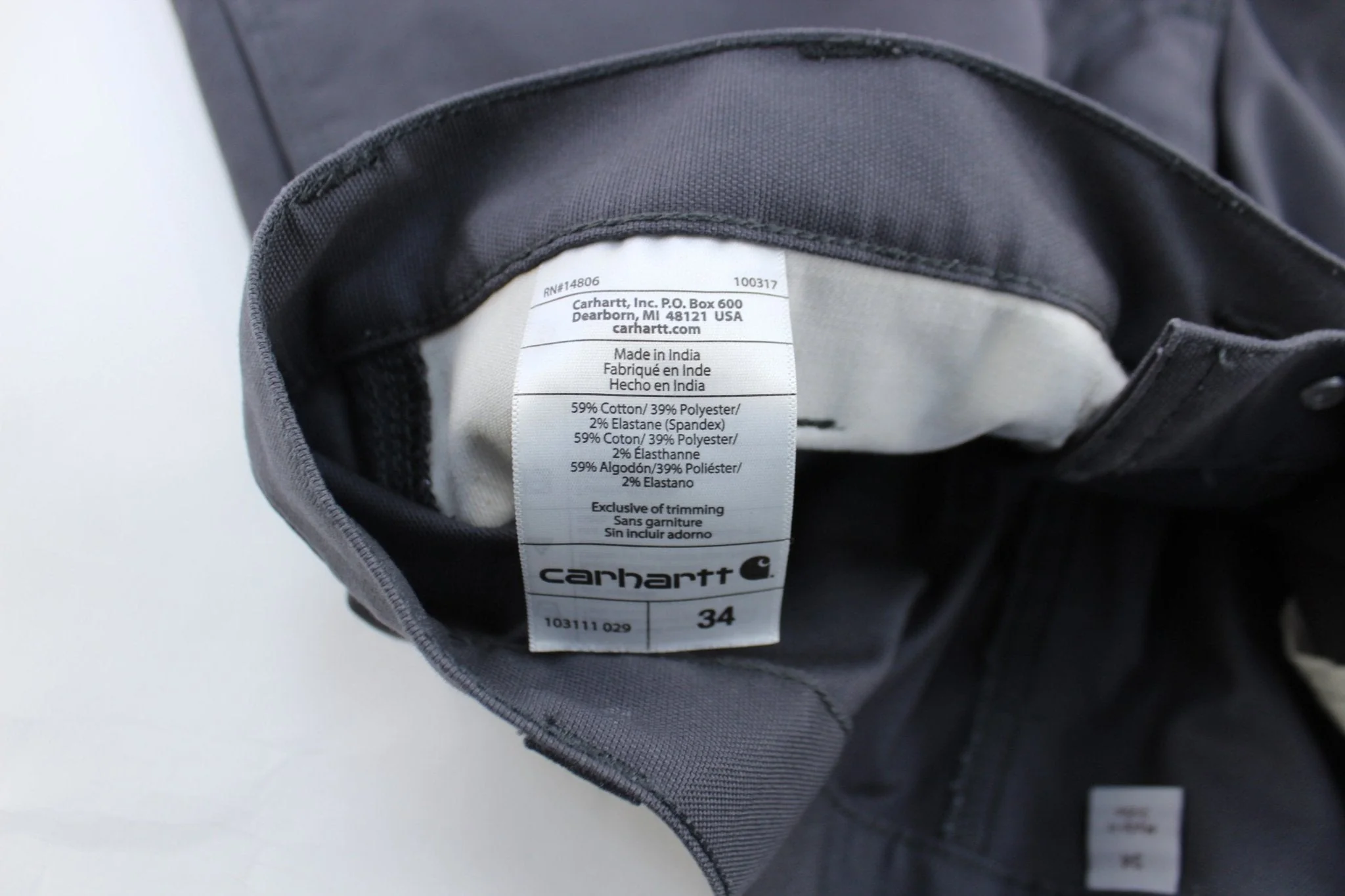 Carhartt Logo Patch Grey Shorts - Image 3