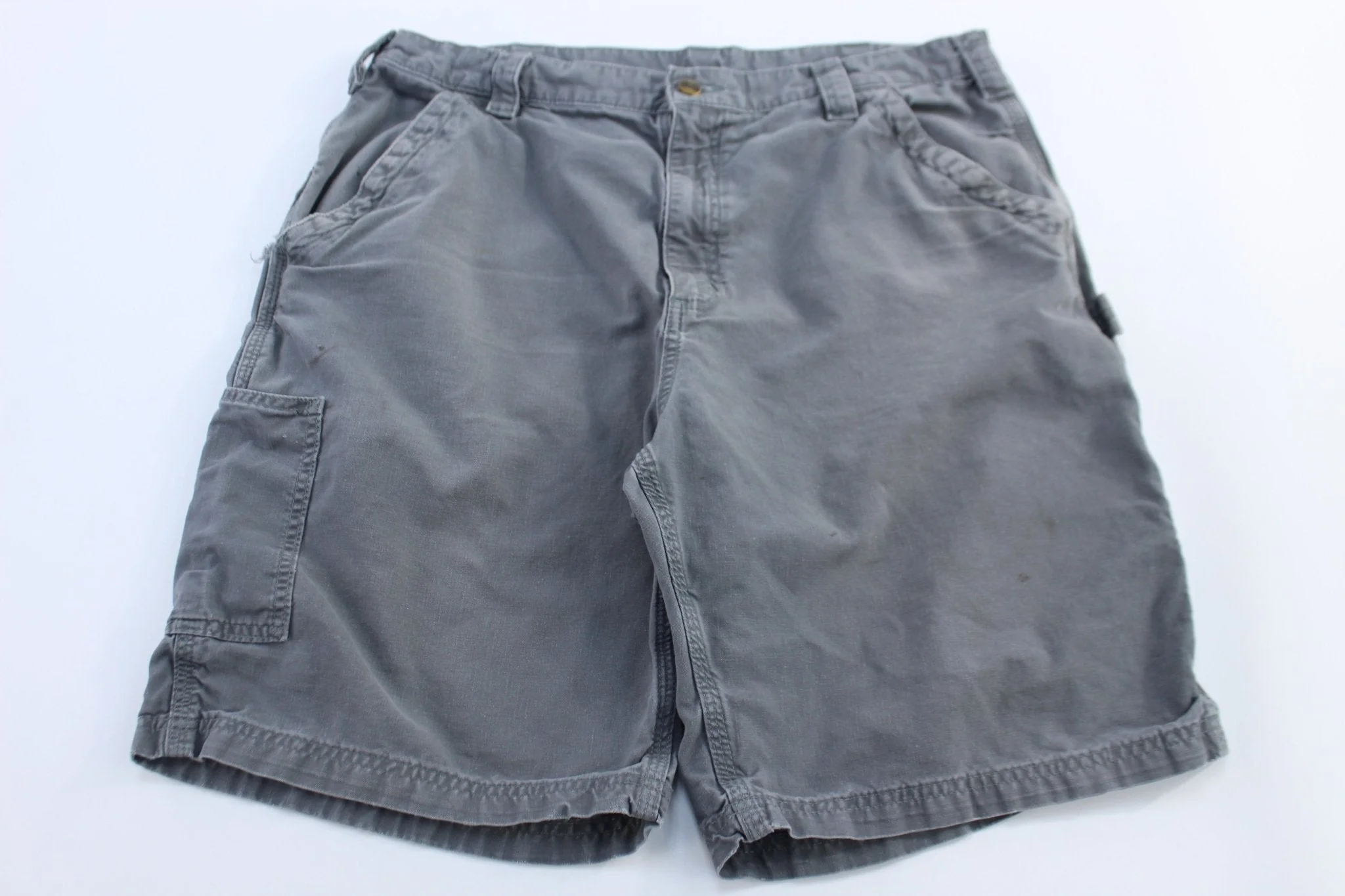 Carhartt Logo Patch Grey Shorts - Image 2