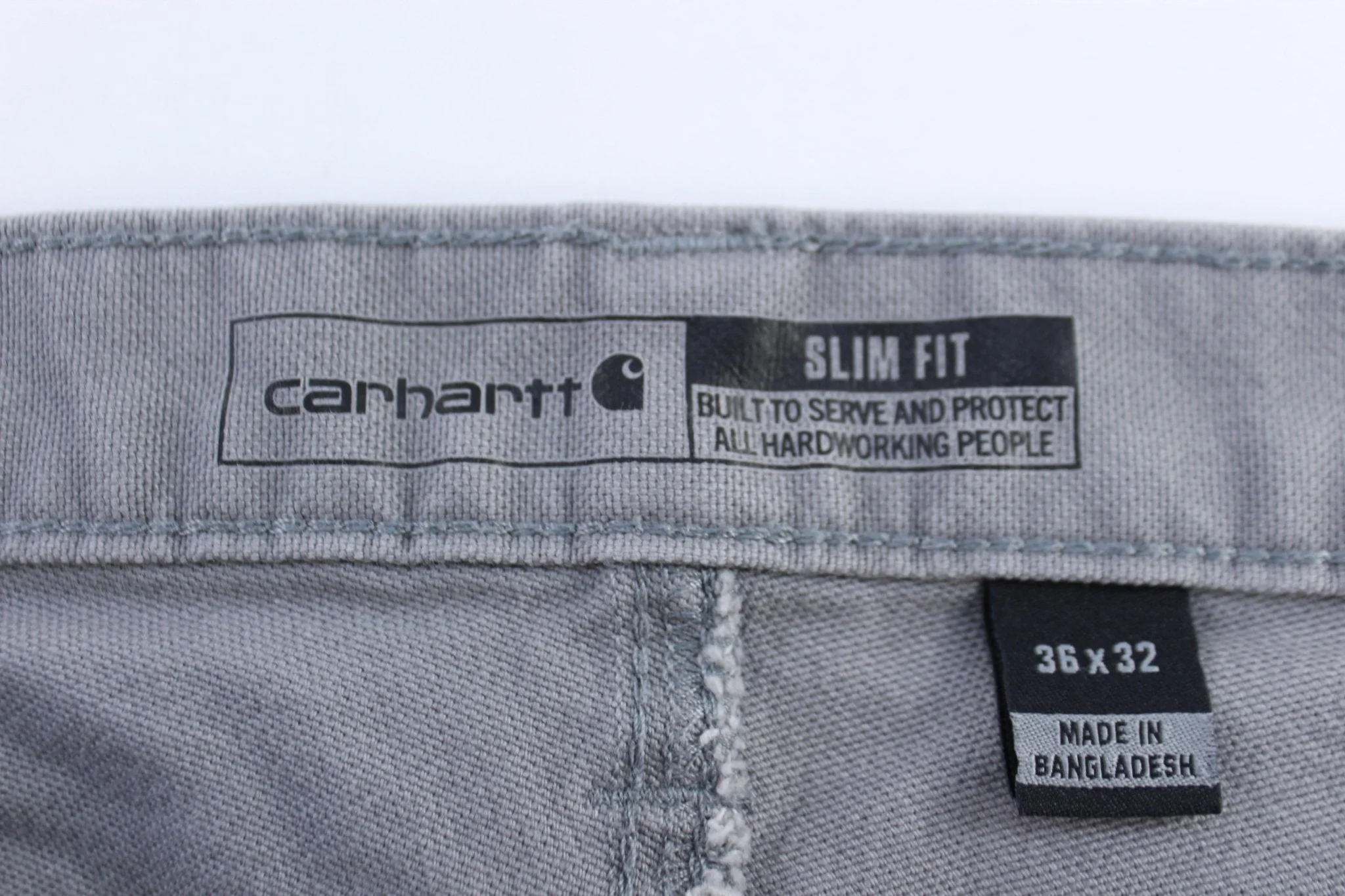 Carhartt Logo Patch Grey Slim Fit Pants - Image 3
