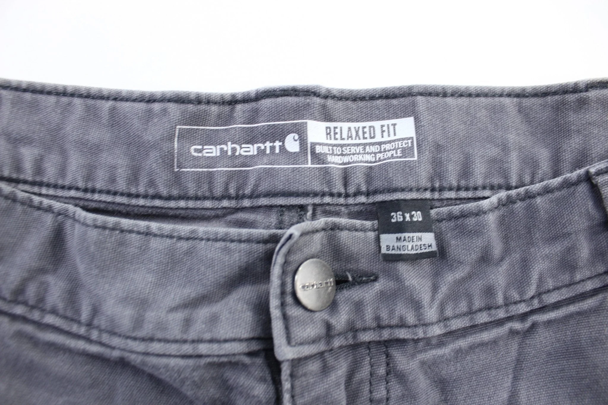 Carhartt Logo Patch Grey Workwear Pants - Image 4