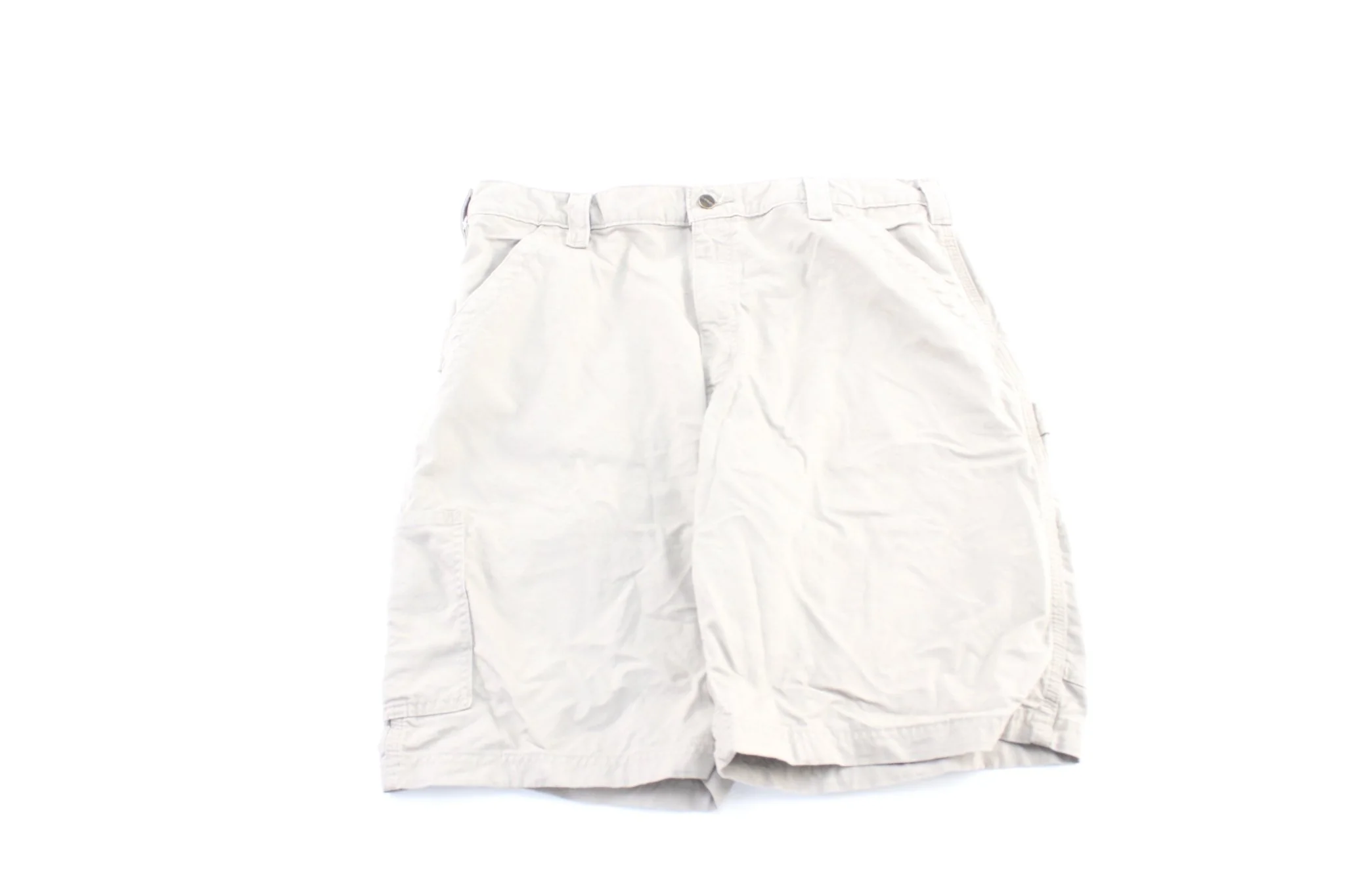 Carhartt Logo Patch Ivory White Carpenter Shorts