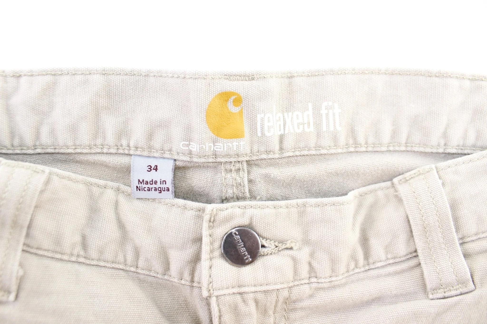 Carhartt Logo Patch Ivory White Carpenter Shorts - Image 4