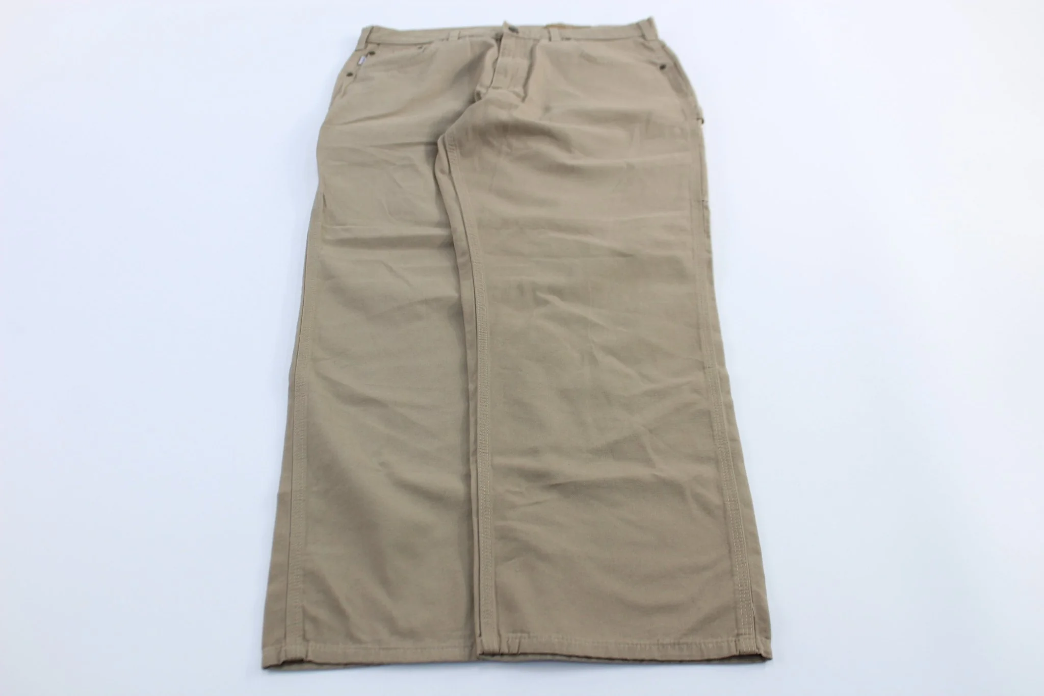 Carhartt Logo Patch Khaki Carpenter Pants