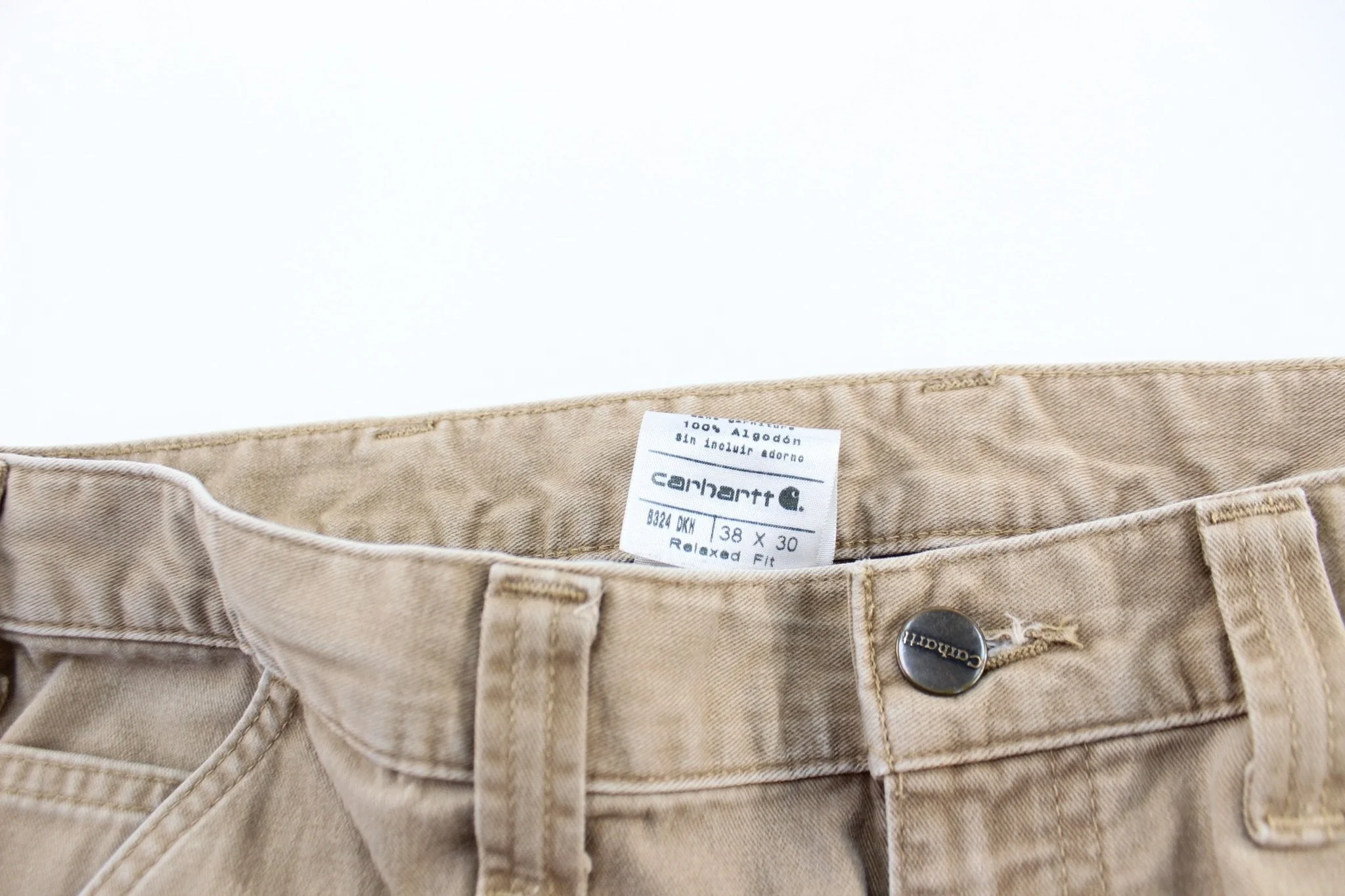 Carhartt Logo Patch Khaki Carpenter Pants - Image 3
