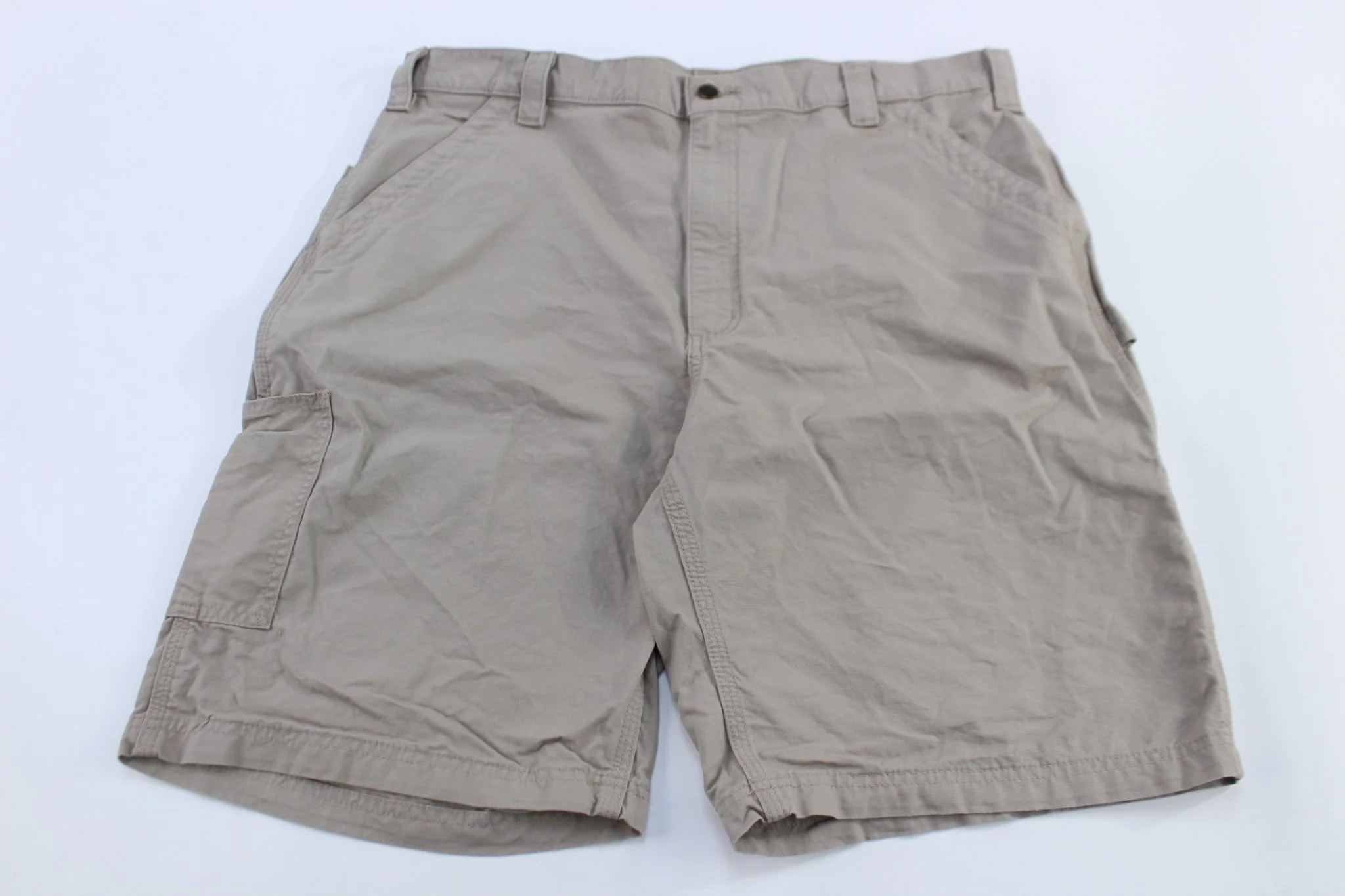 Carhartt Logo Patch Khaki Carpenter Shorts