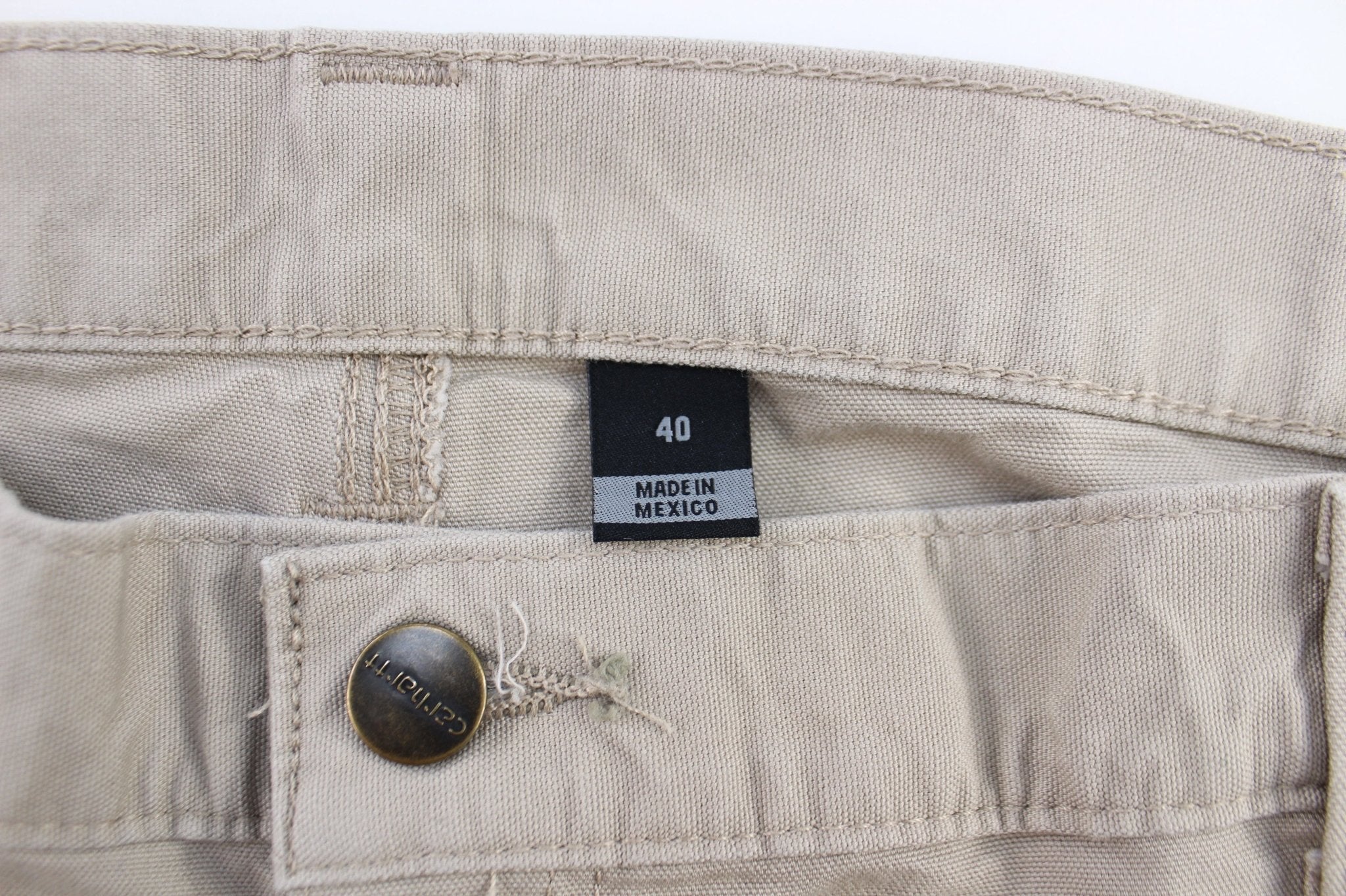 Carhartt Logo Patch Khaki Carpenter Shorts - Image 3