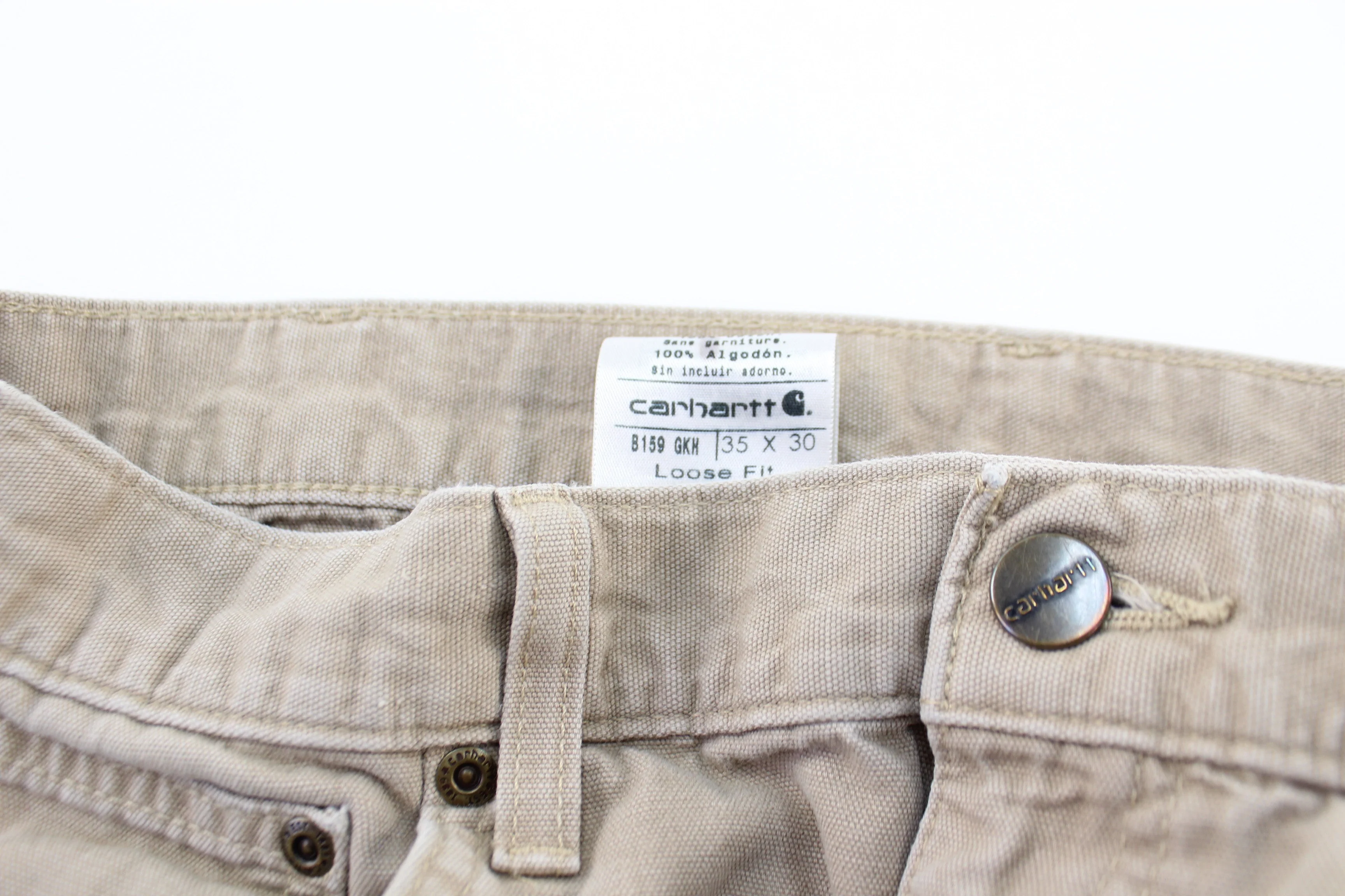Carhartt Logo Patch Khaki Pants - Image 3