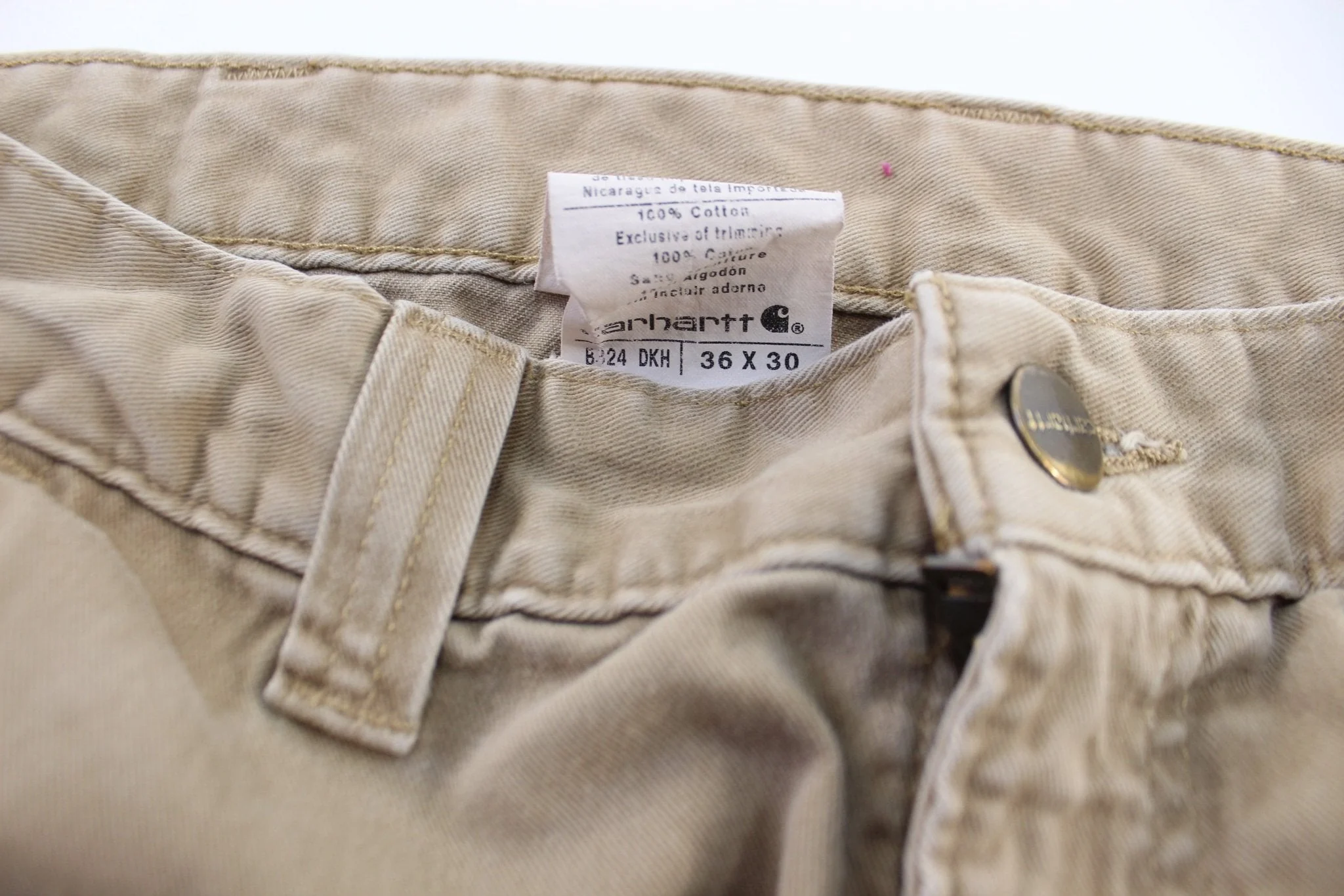 Carhartt Logo Patch Khaki Pants - Image 3