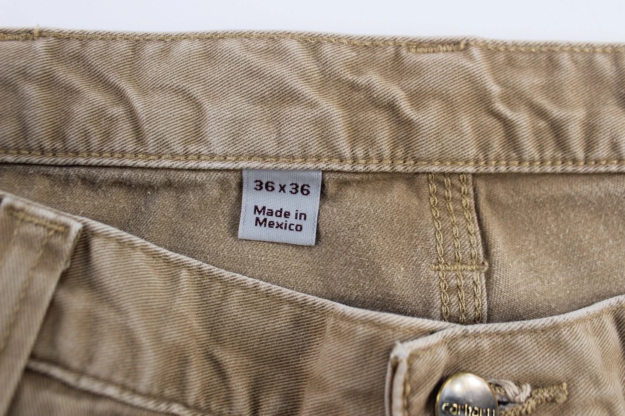 Carhartt Logo Patch Khaki Pants - Image 4