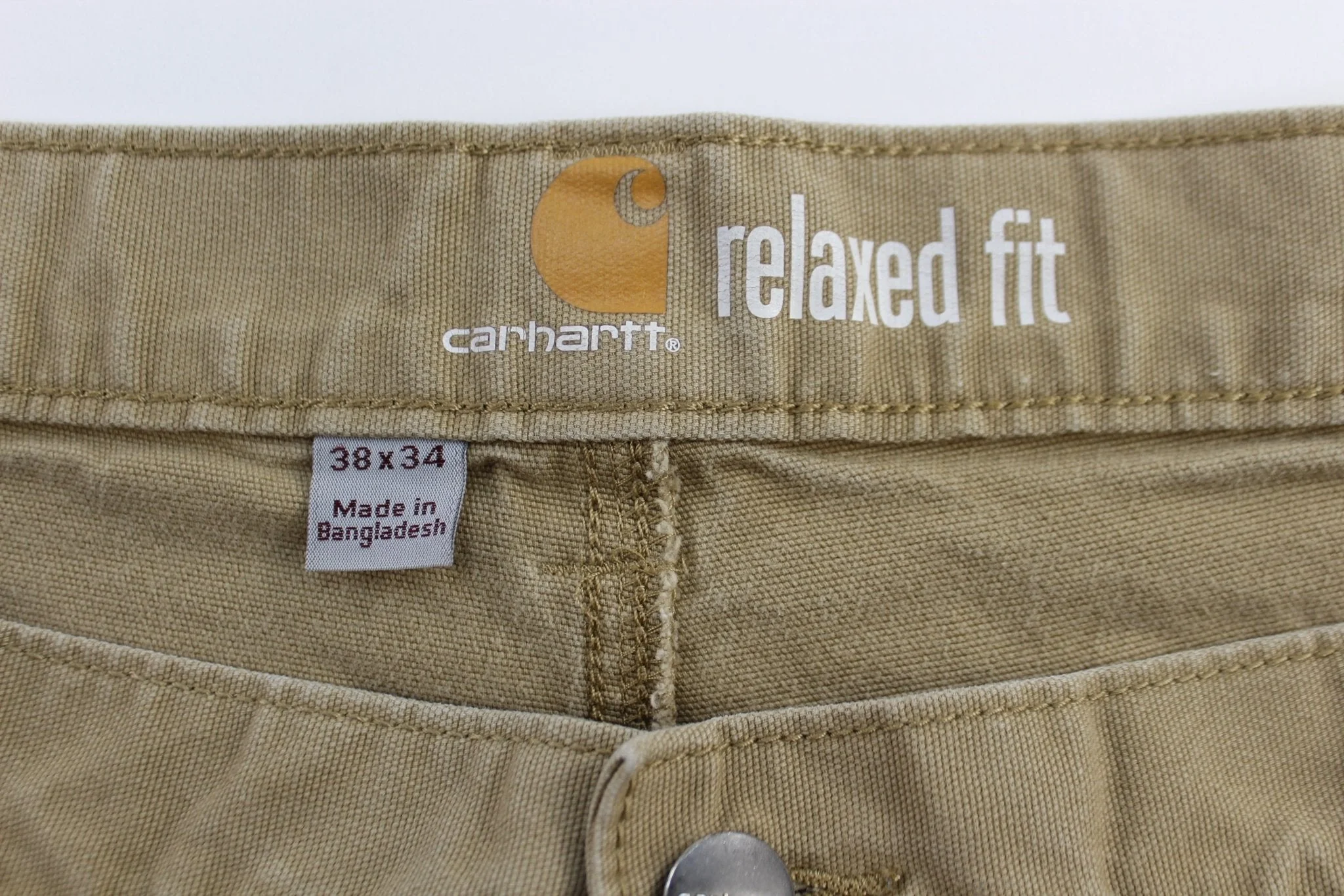 Carhartt Logo Patch Khaki Relaxed Fit Pants - Image 3