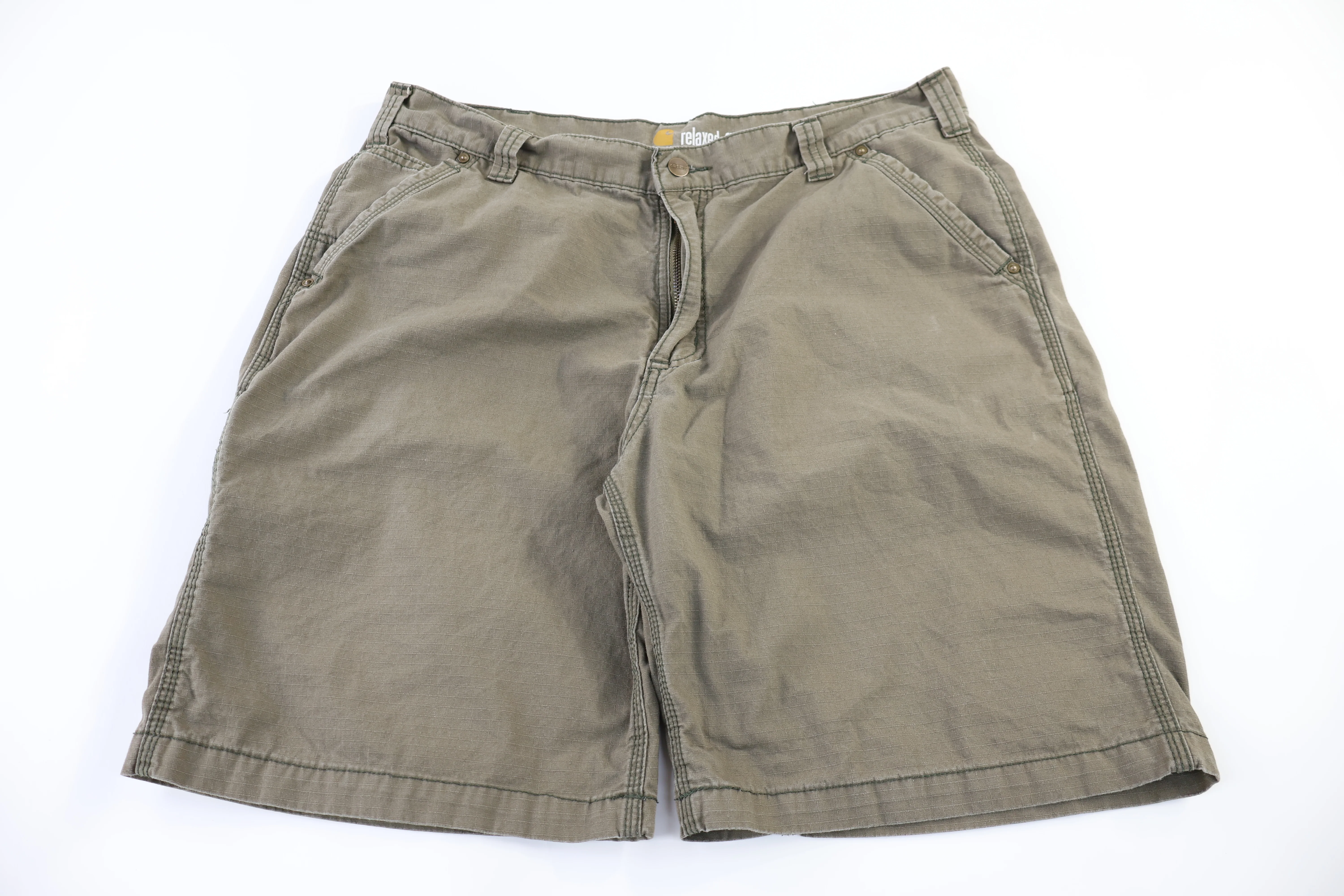 Carhartt Logo Patch Khaki Relaxed Fit Shorts