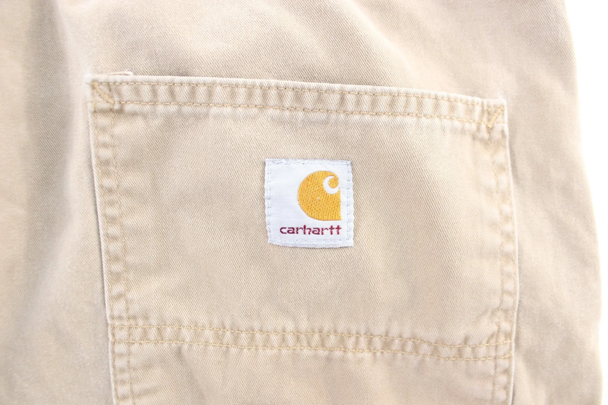 Carhartt Logo Patch Ligh Tan Carpenter Pants - Image 4