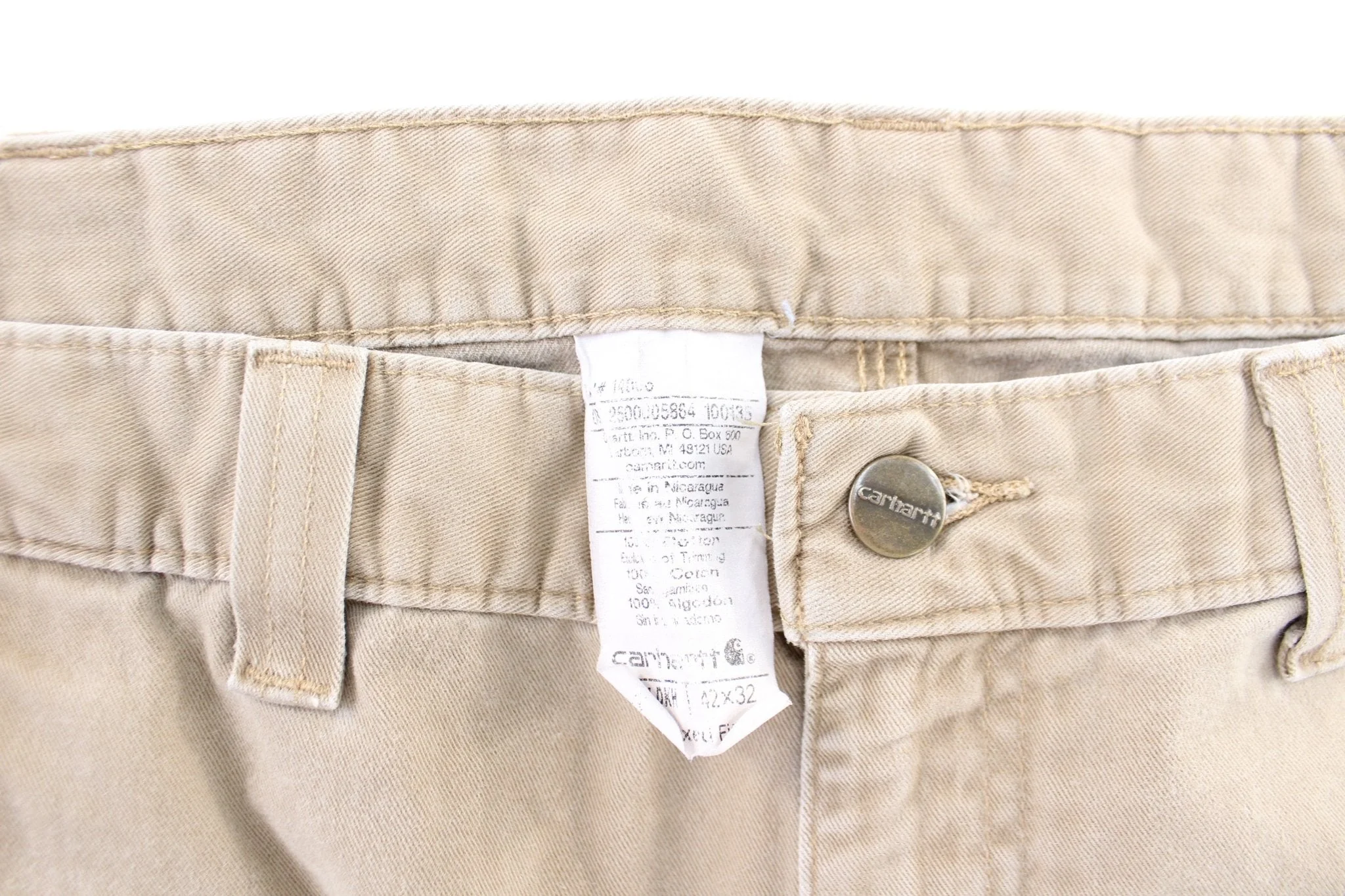 Carhartt Logo Patch Ligh Tan Carpenter Pants - Image 5