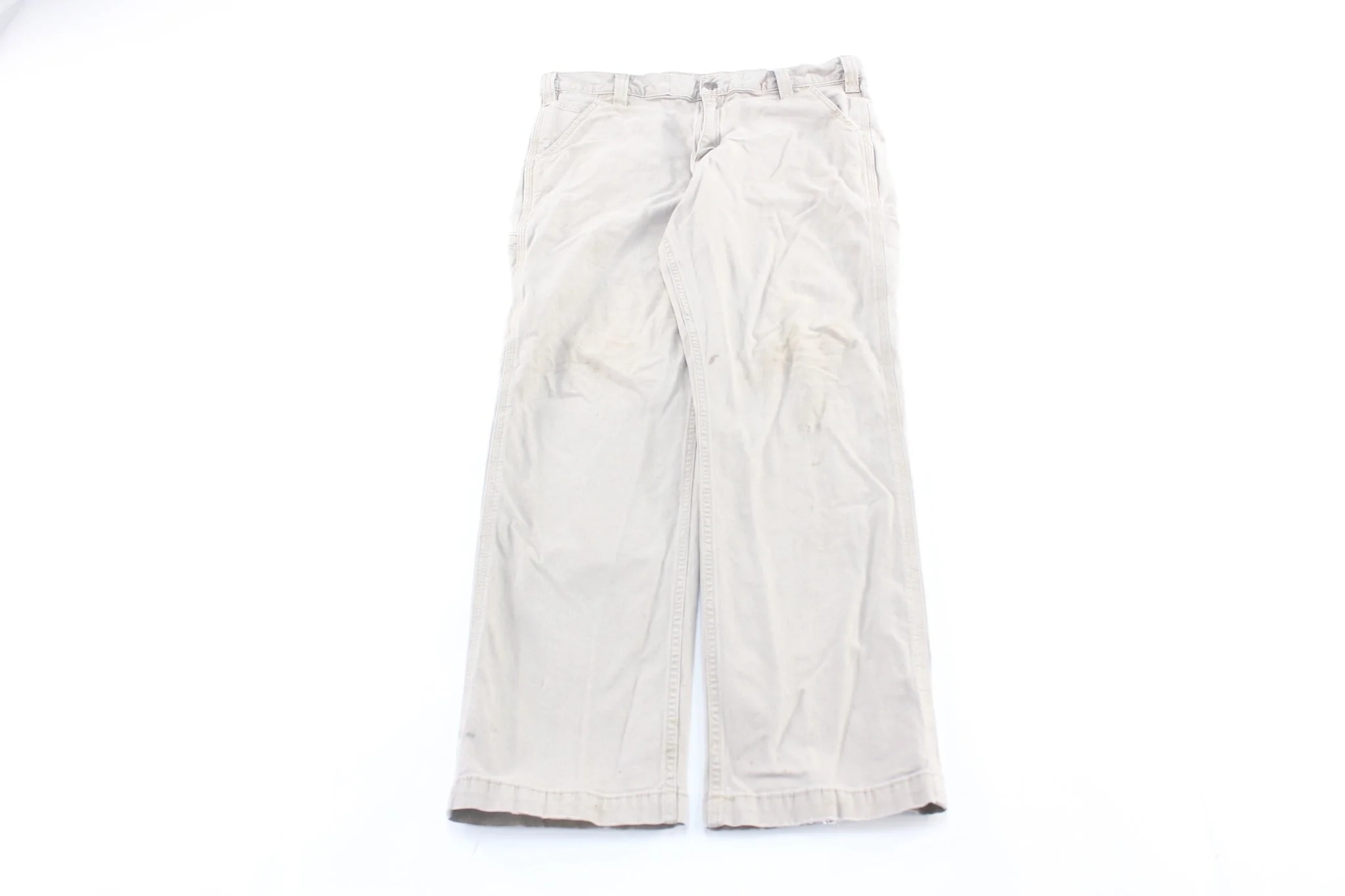 Carhartt Logo Patch Light Beige Carpenter Pants