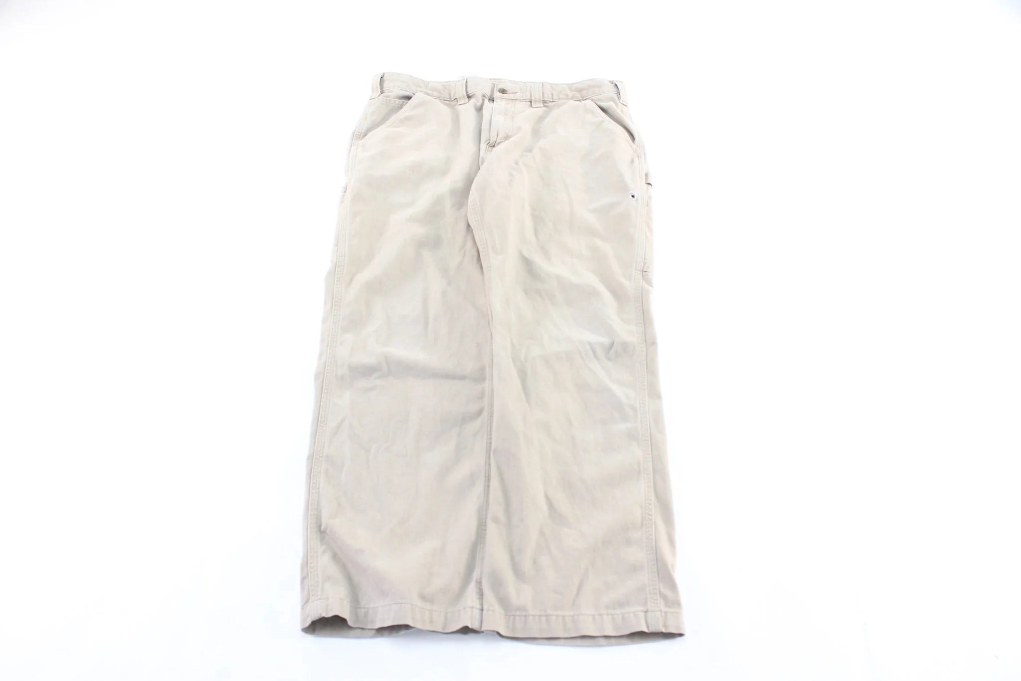 Carhartt Logo Patch Light Beige Carpenter Pants