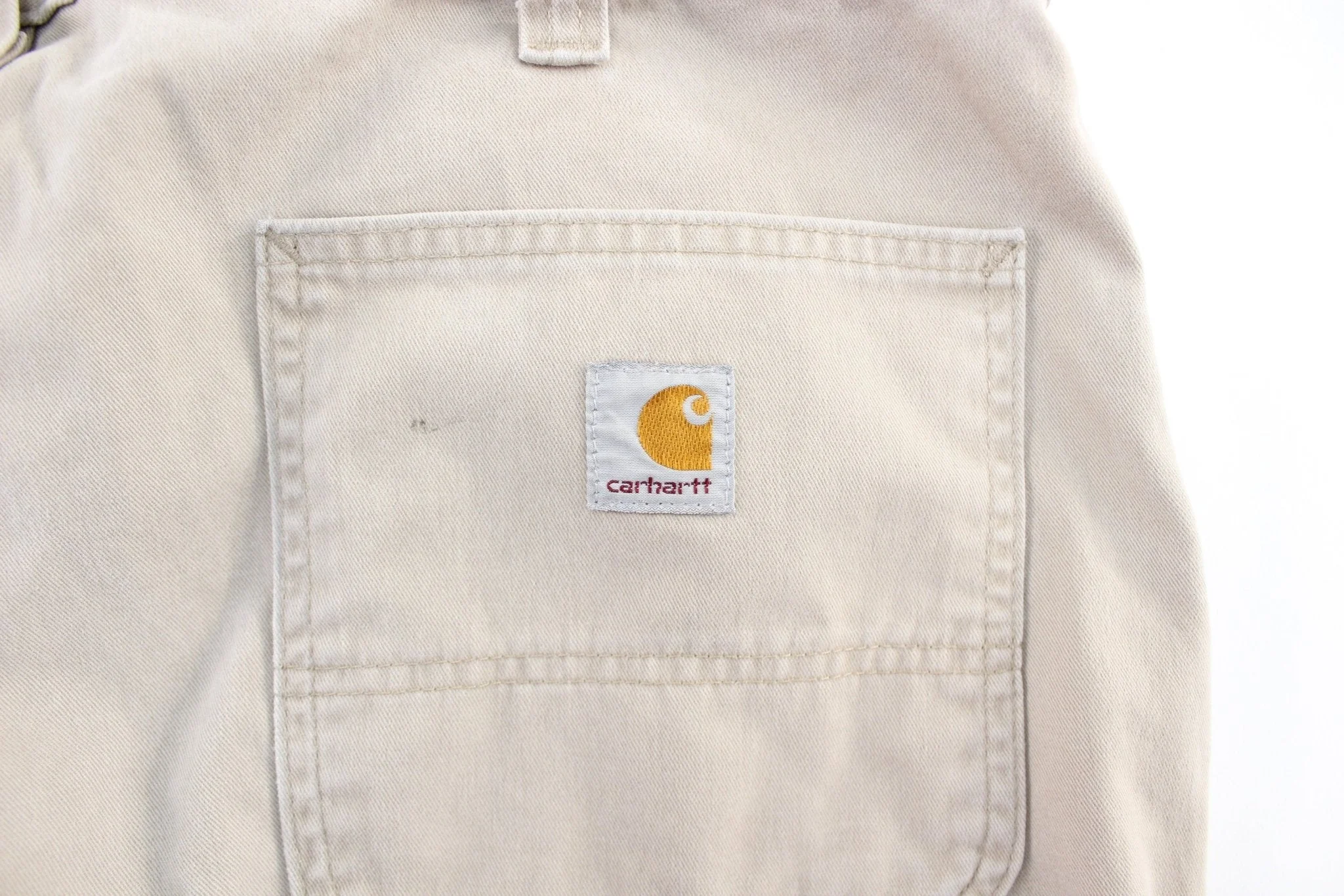 Carhartt Logo Patch Light Beige Carpenter Pants - Image 3