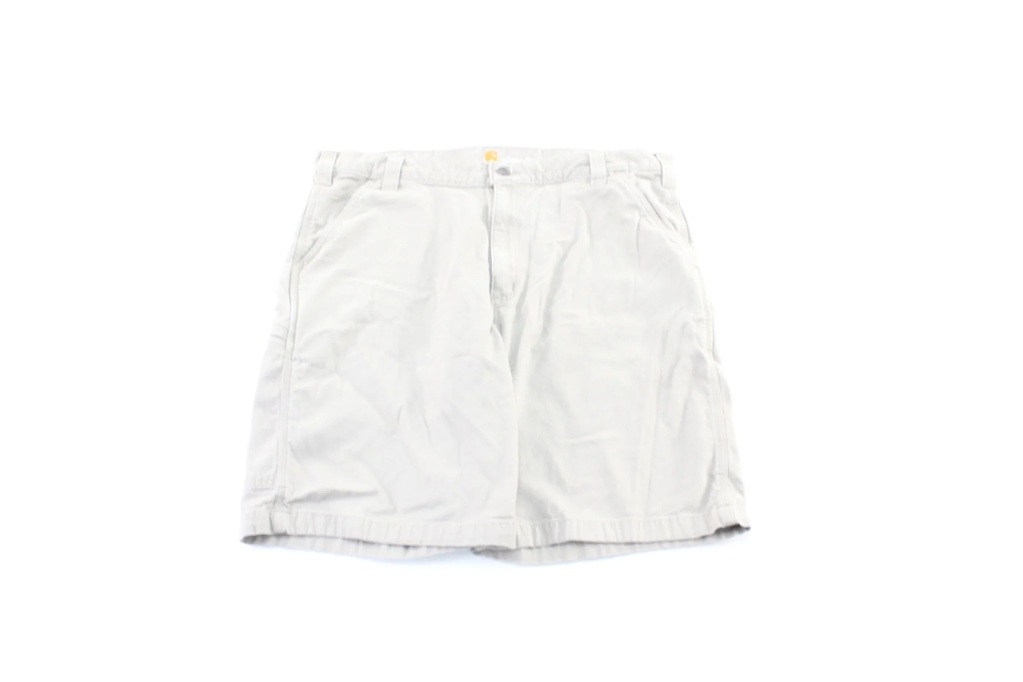 Carhartt Logo Patch Light Beige Carpenter Shorts