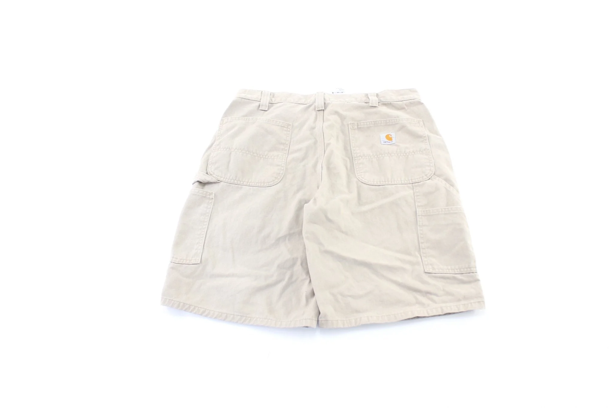 Carhartt Logo Patch Light Beige Carpenter Shorts - Image 2