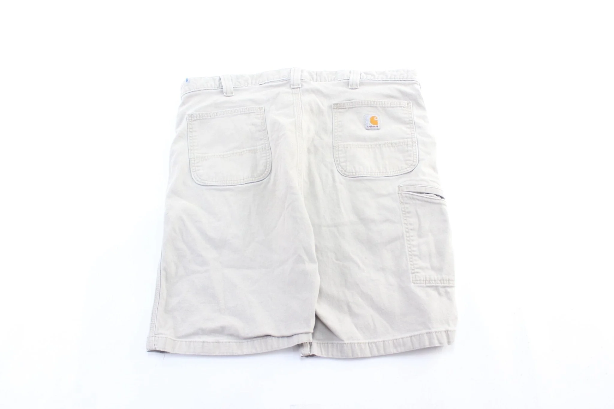 Carhartt Logo Patch Light Beige Carpenter Shorts - Image 2