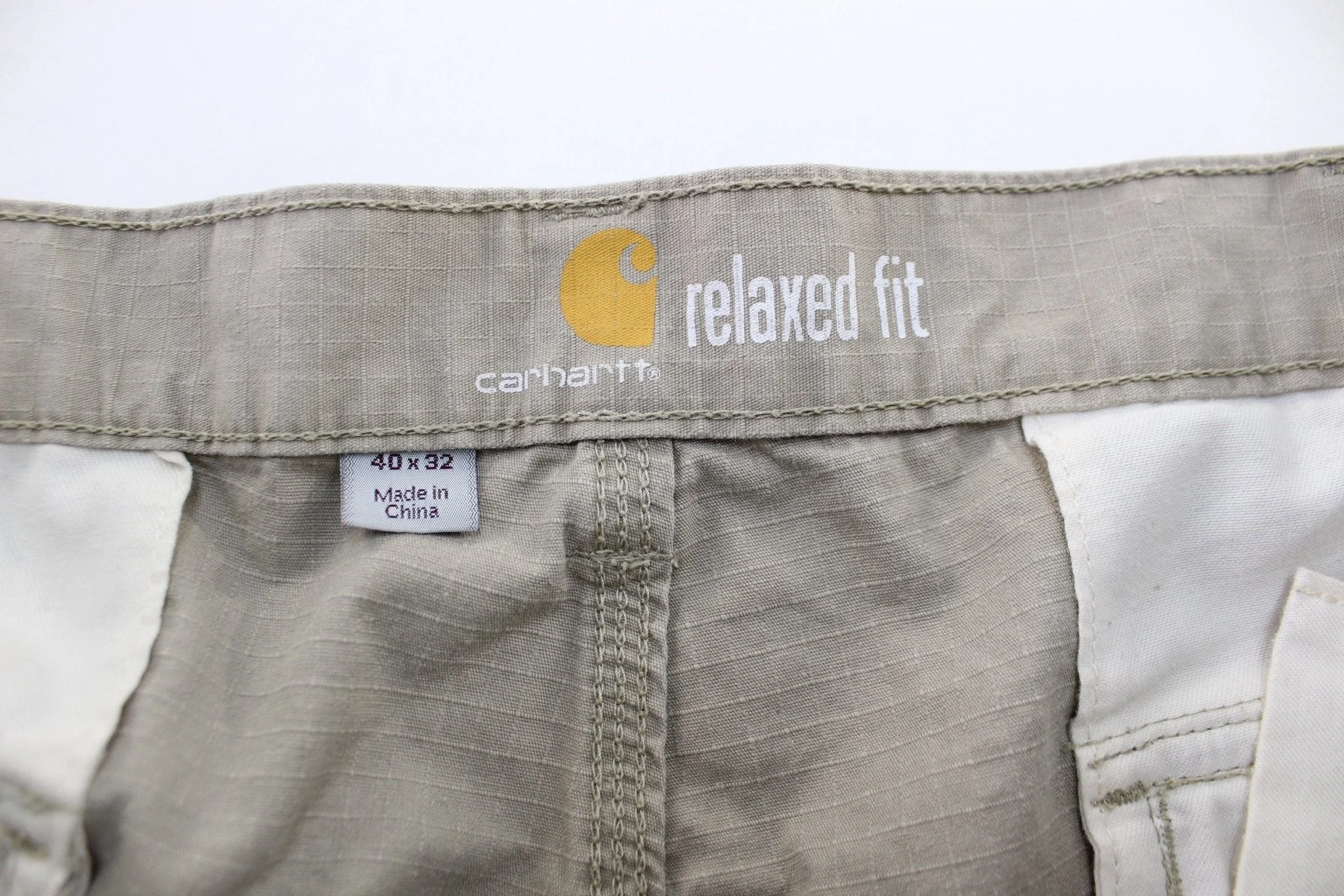 Carhartt Logo Patch Light Beige Pants - Image 4