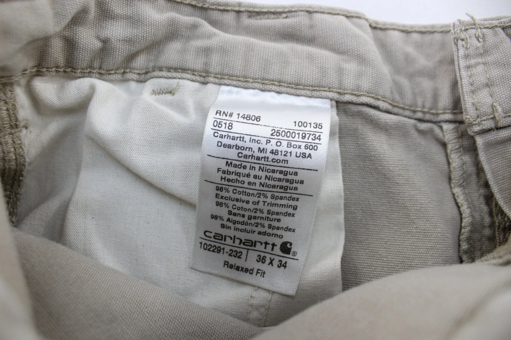 Carhartt Logo Patch Light Beige Pants - Image 5