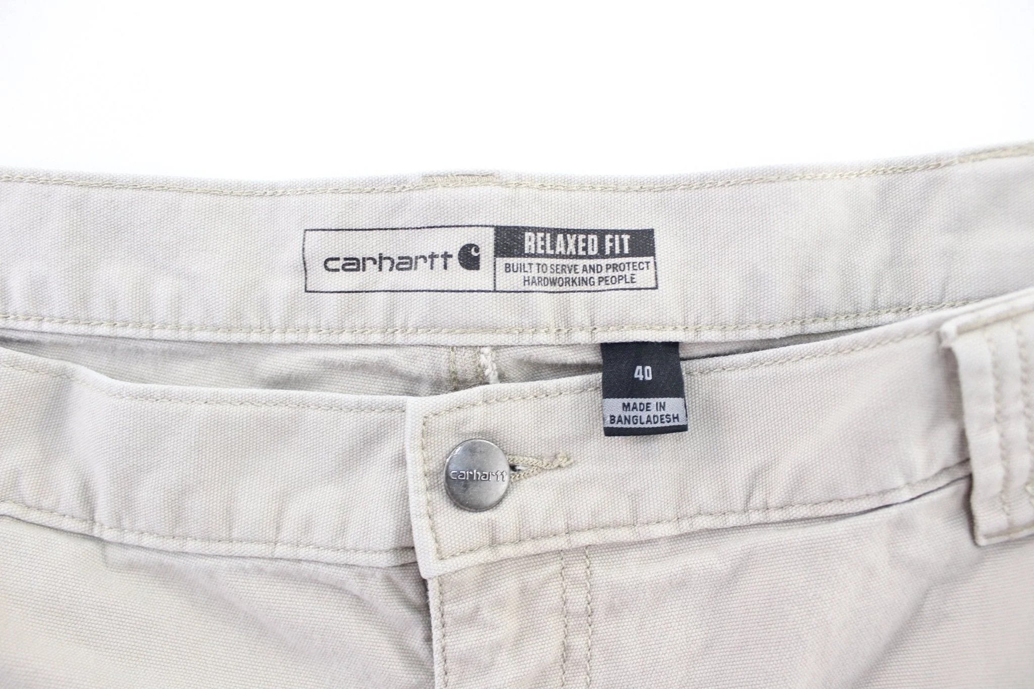 Carhartt Logo Patch Light Khaki Shorts - Image 3