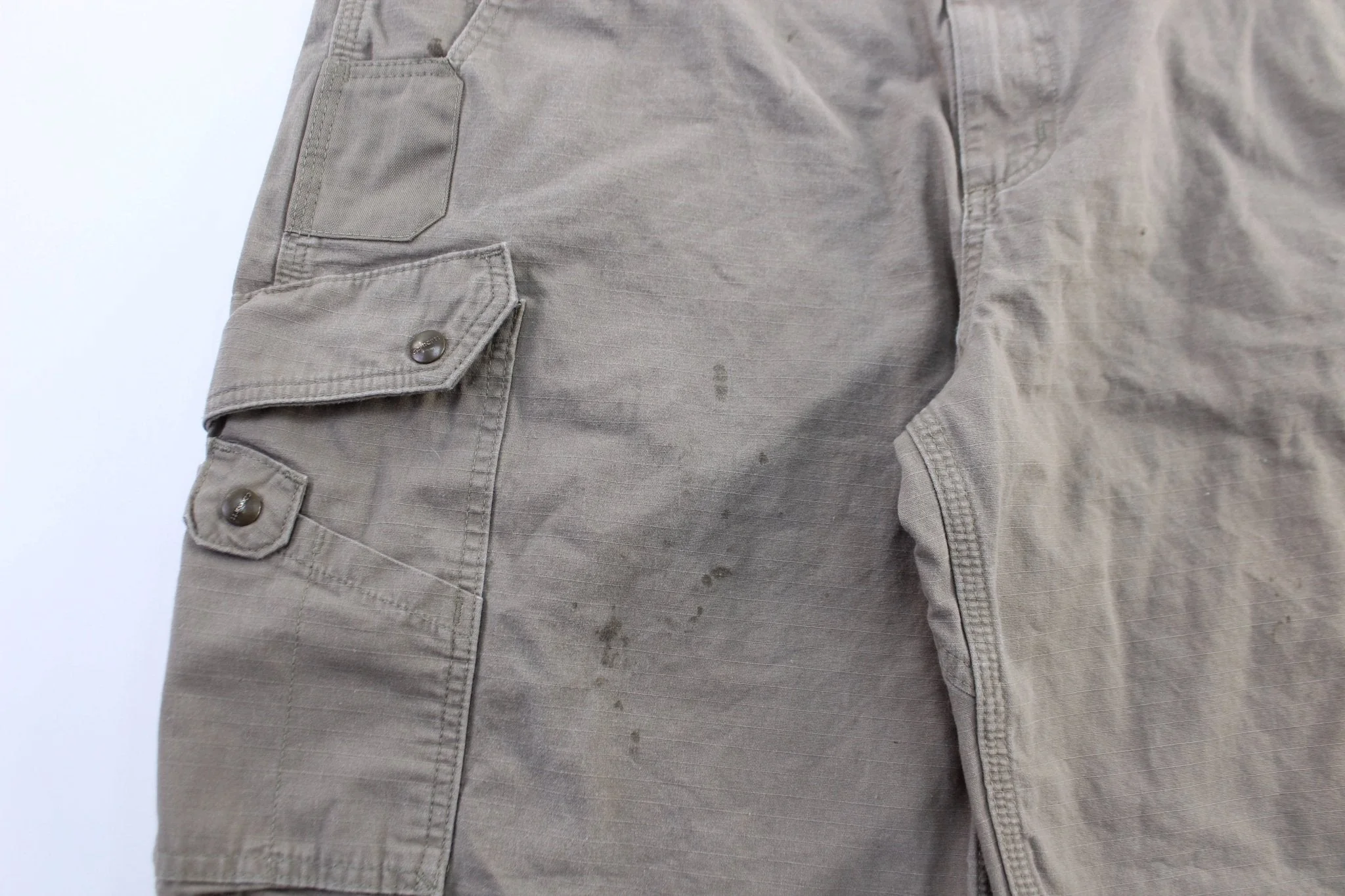 Carhartt Logo Patch Light Brown Cargo Shorts - Image 3