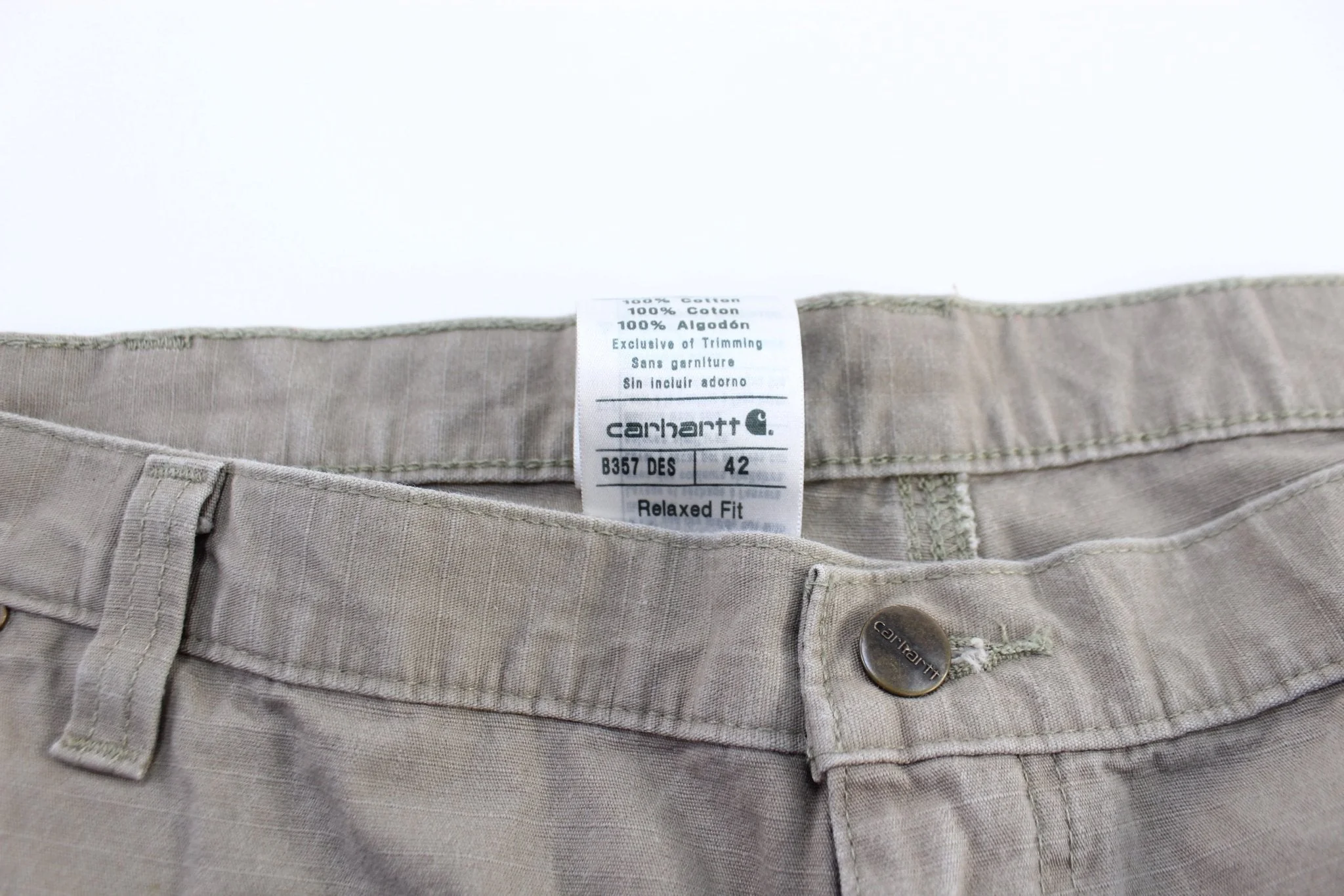 Carhartt Logo Patch Light Brown Cargo Shorts - Image 4