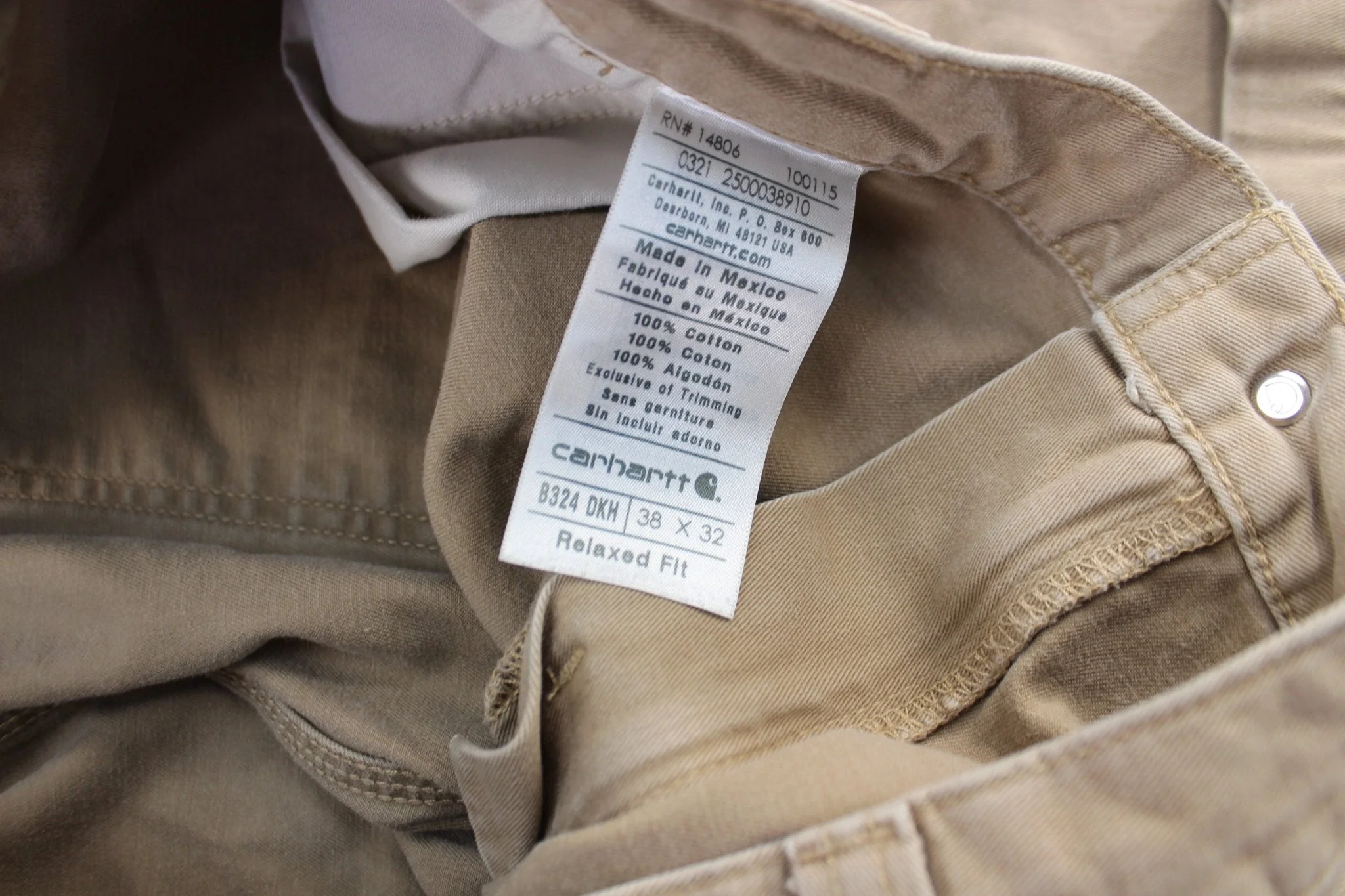 Carhartt Logo Patch Khaki Carpenter Pants - Image 4