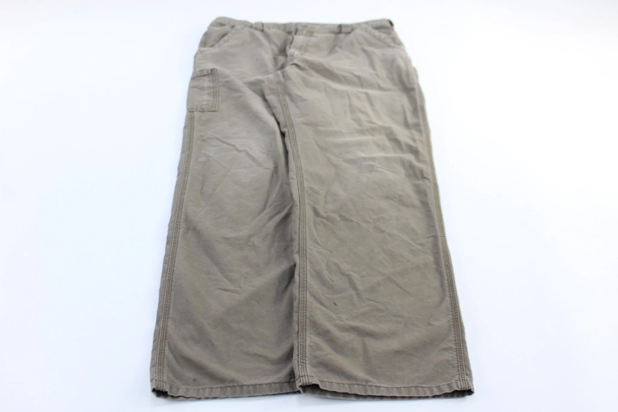 Carhartt Logo Patch Light Brown Original Dunagree Fit Pants
