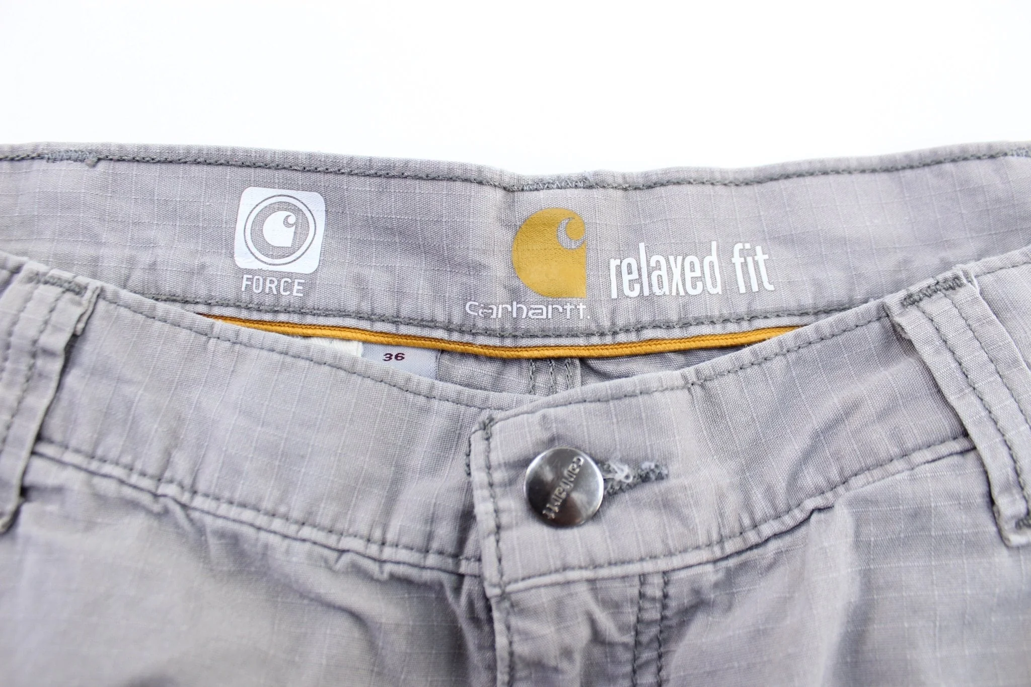 Carhartt Logo Patch Light Grey Cargo Shorts - Image 3
