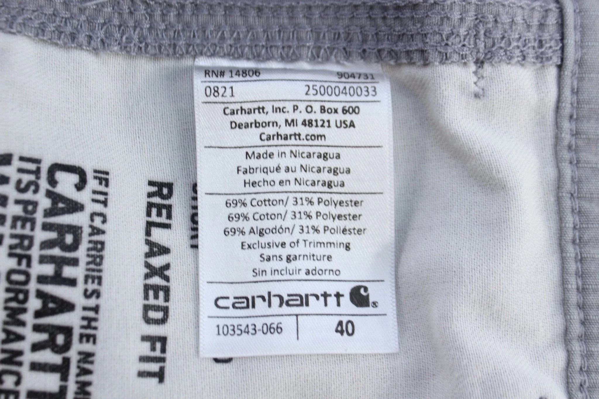 Carhartt Logo Patch Light Grey Cargo Shorts - Image 3