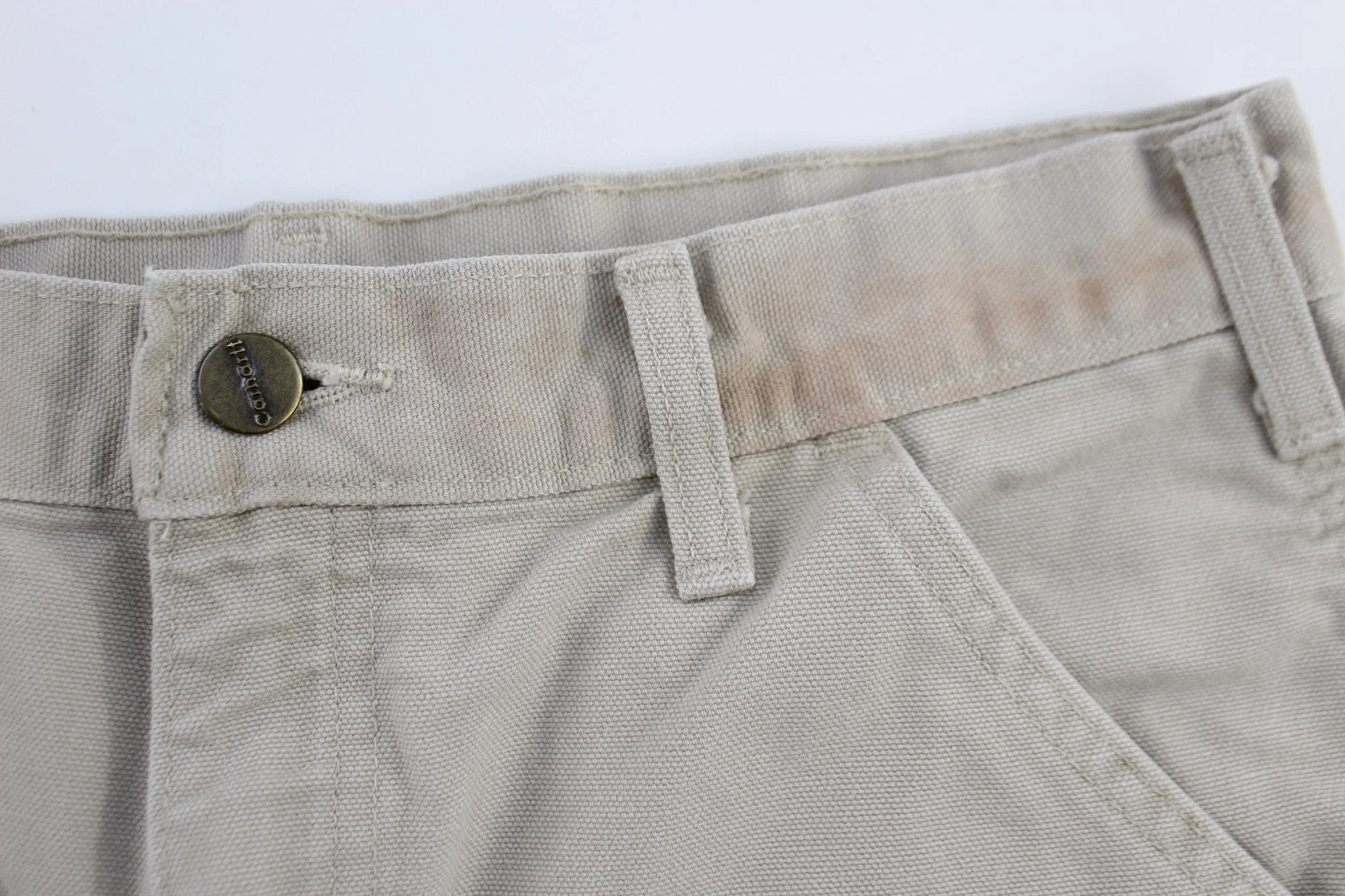 Carhartt Logo Patch Light Khaki Carpenter Pants - Image 4