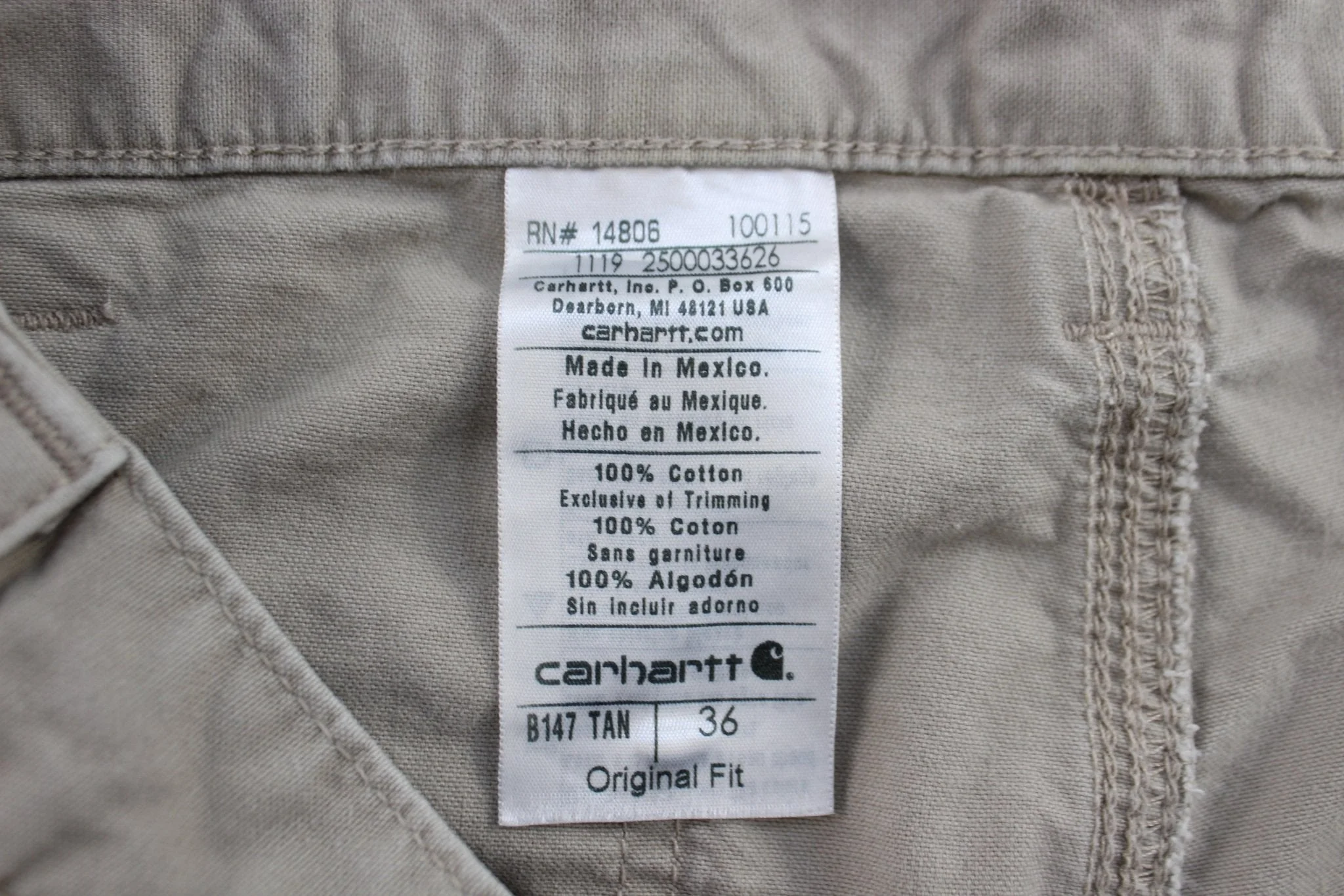 Carhartt Logo Patch Light Khaki Carpenter Shorts - Image 3