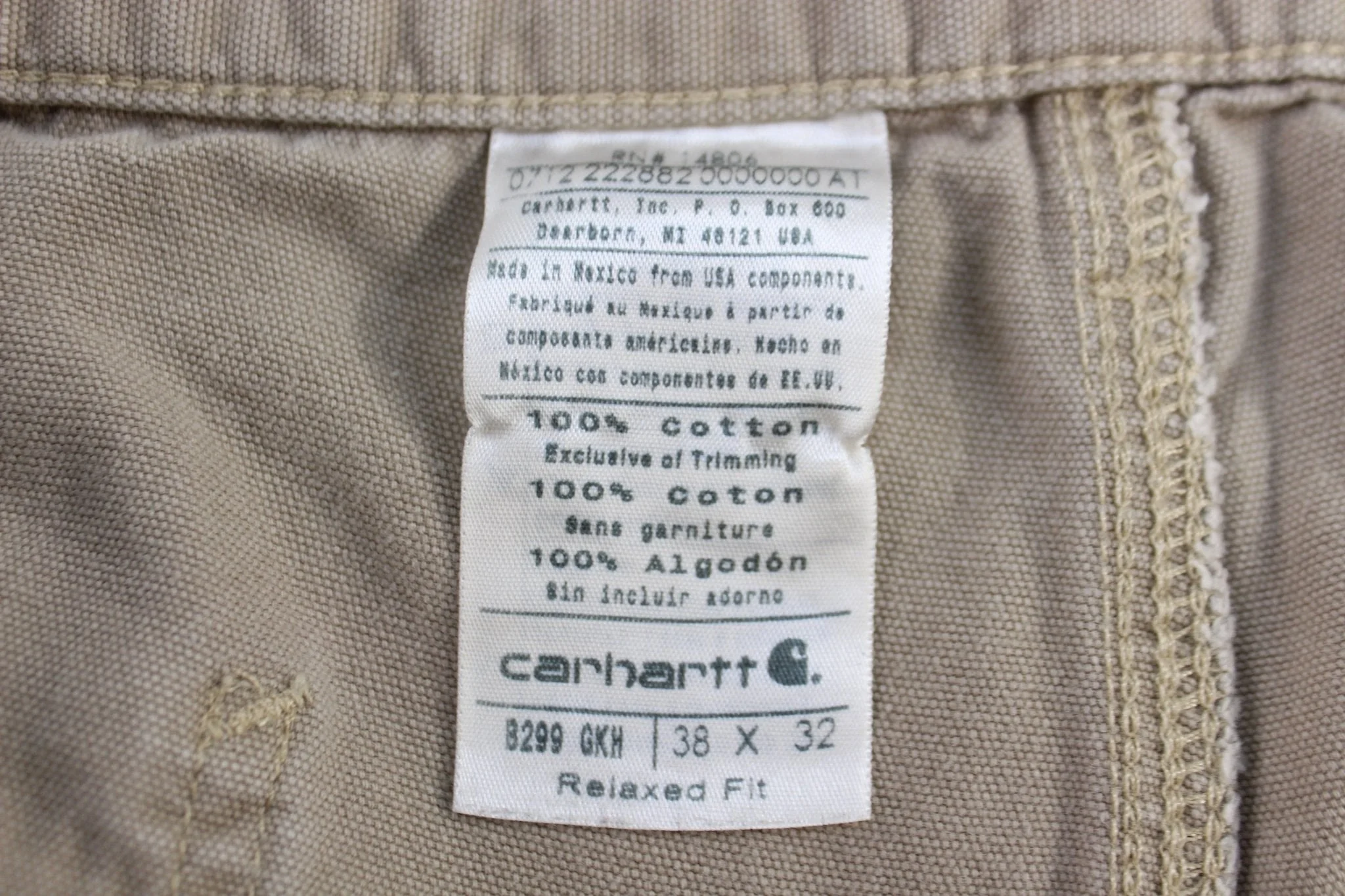 Carhartt Logo Patch Light Khaki Pants - Image 4