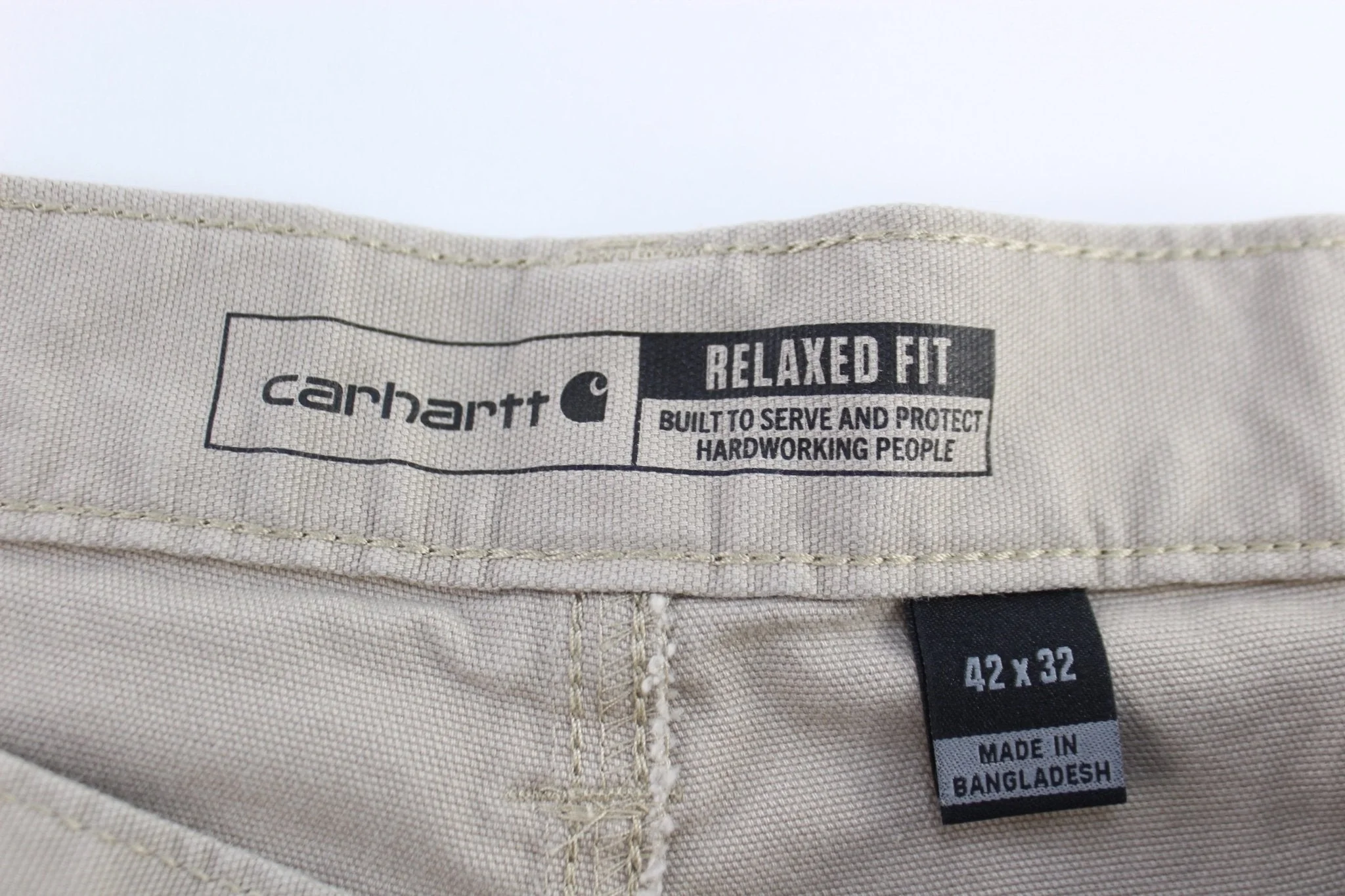 Carhartt Logo Patch Light Khaki Relaxed Fit Pants - Image 3