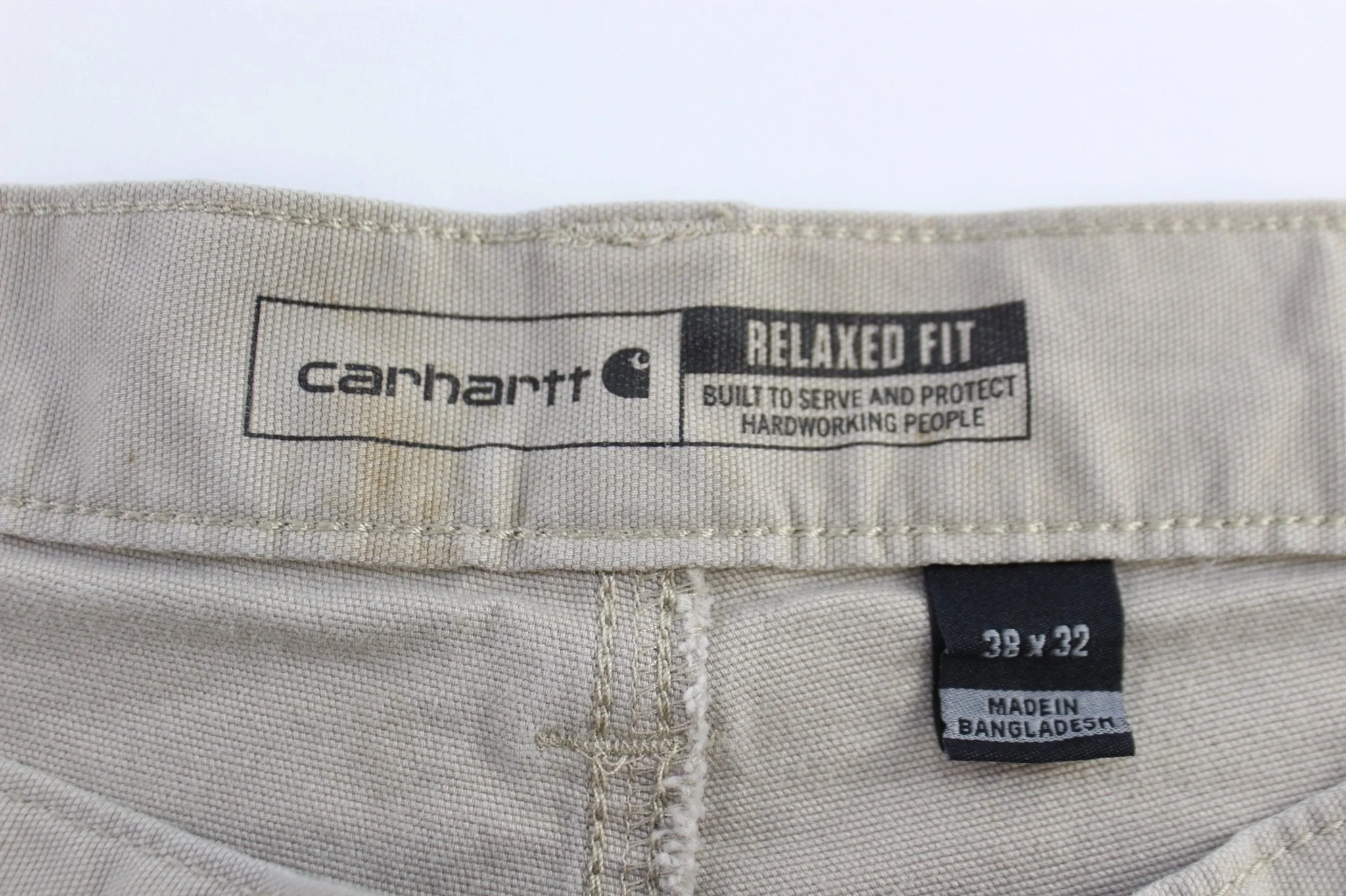 Carhartt Logo Patch Light Khaki Relaxed Fit Pants - Image 3