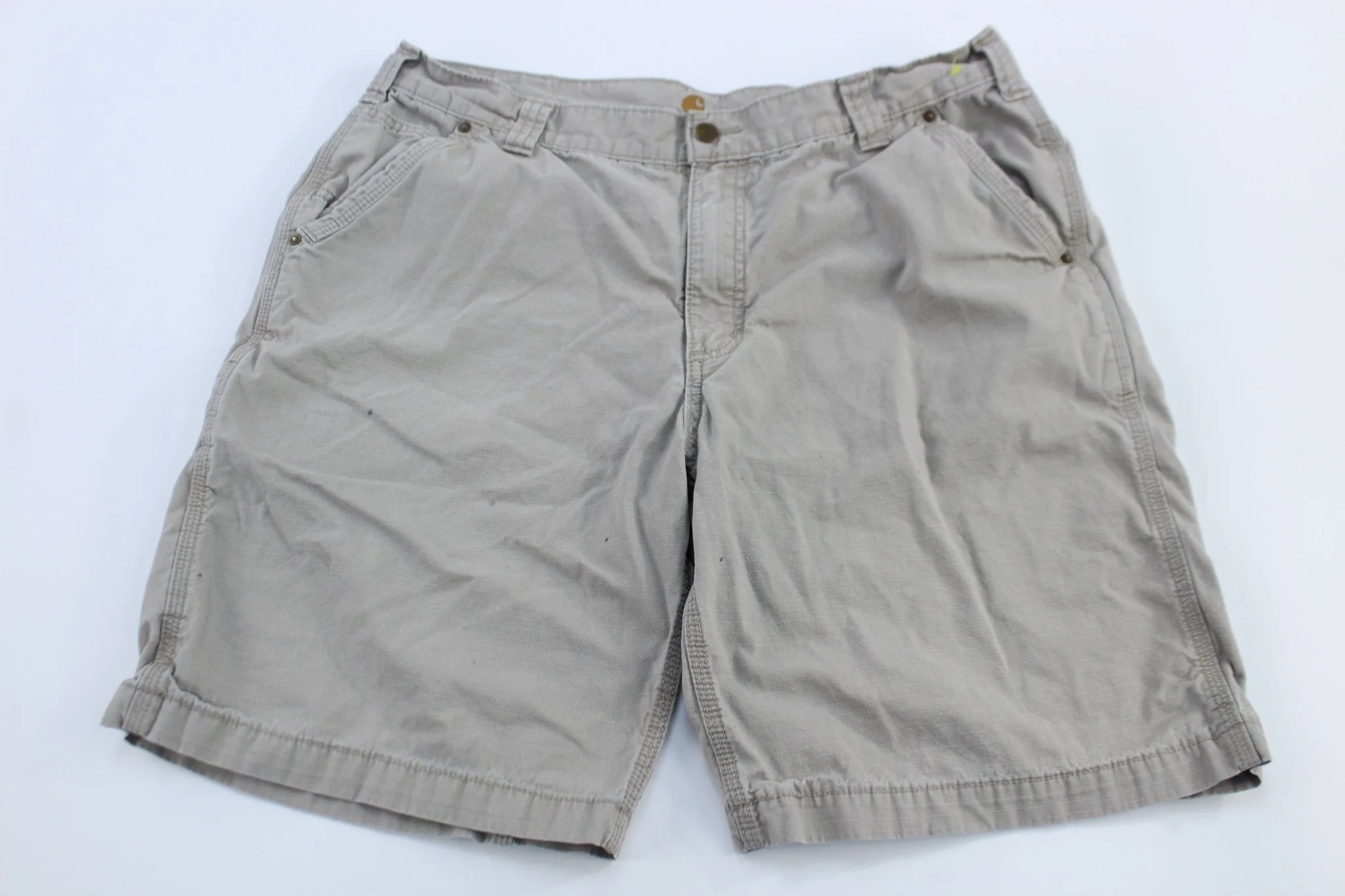 Carhartt Logo Patch Light Khaki Relaxed Fit Shorts