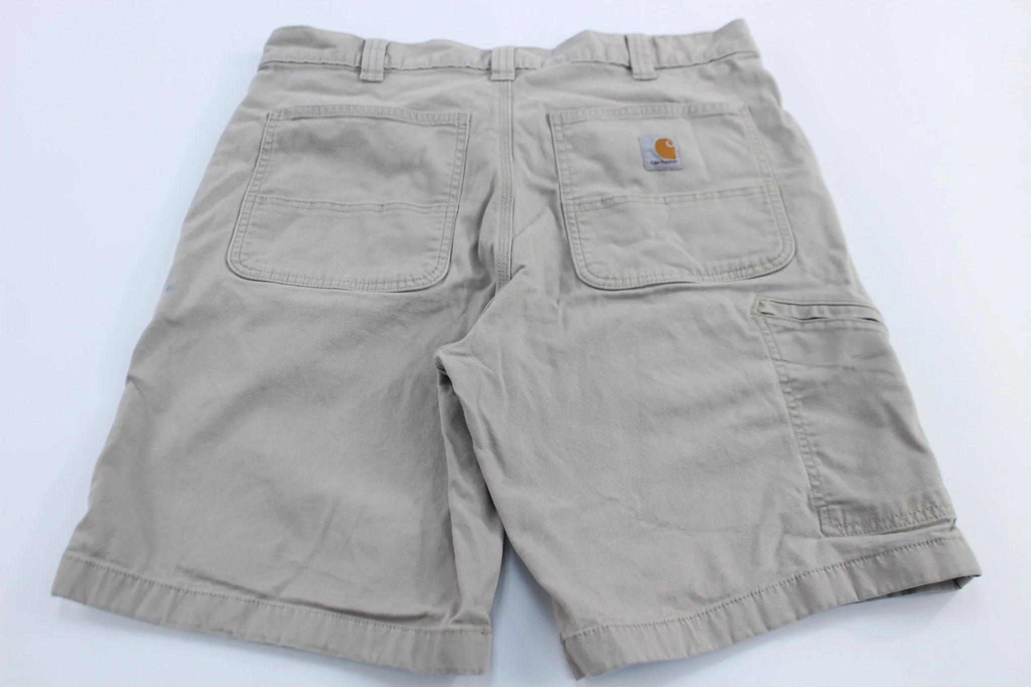 Carhartt Logo Patch Light Khaki Relaxed Fit Shorts - Image 2